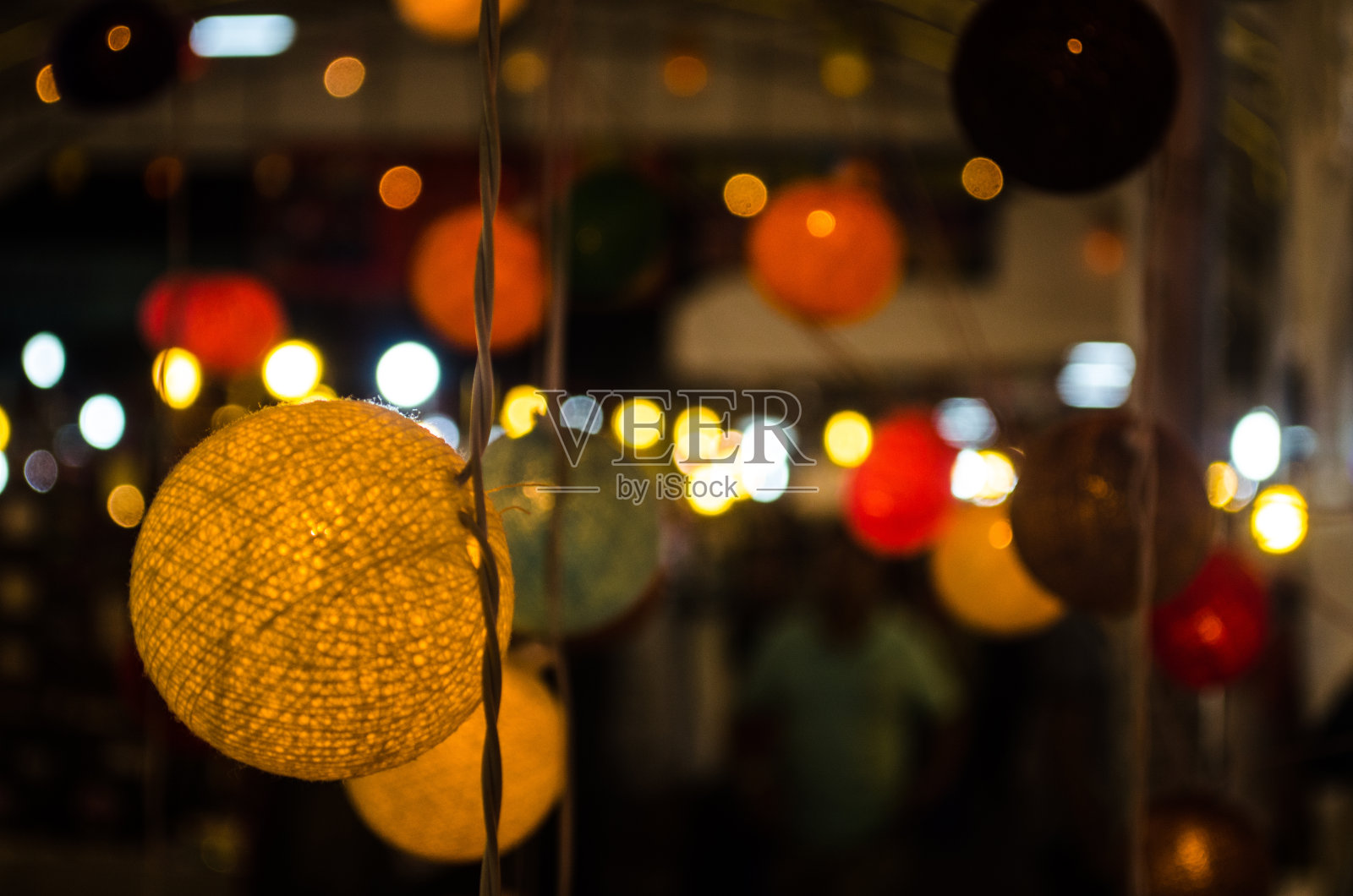 圣诞灯散景照片摄影图片