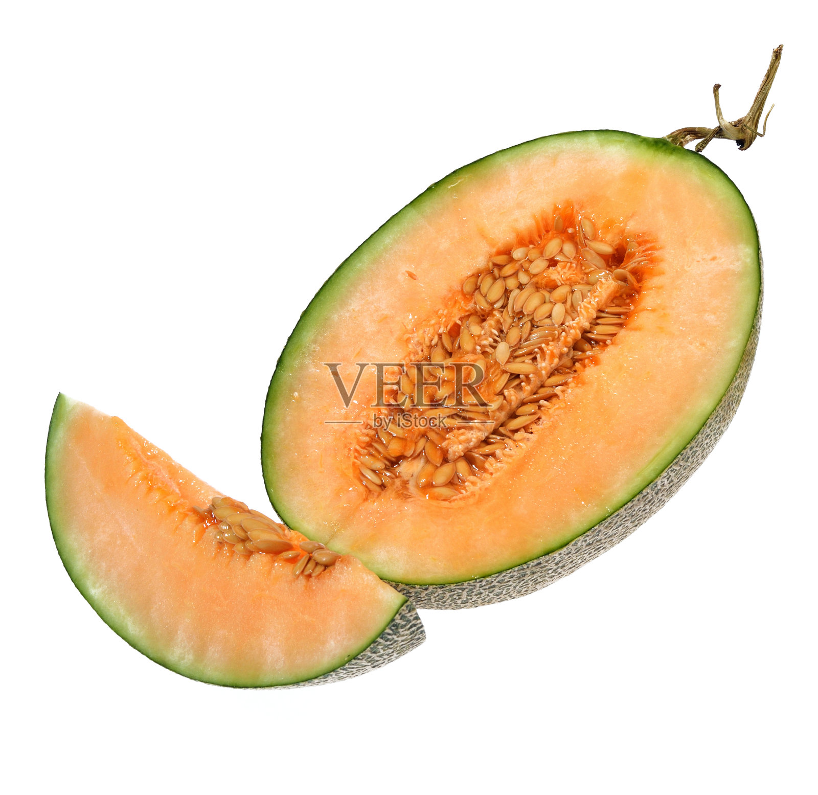 哈密瓜孤立在白色背景上照片摄影图片