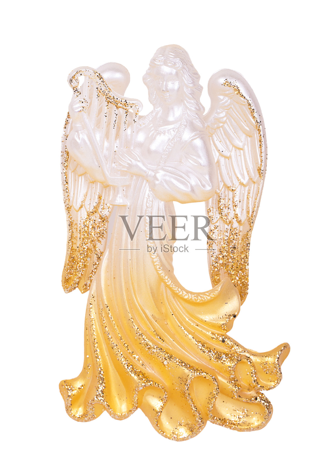 天使演奏竖琴装饰照片摄影图片