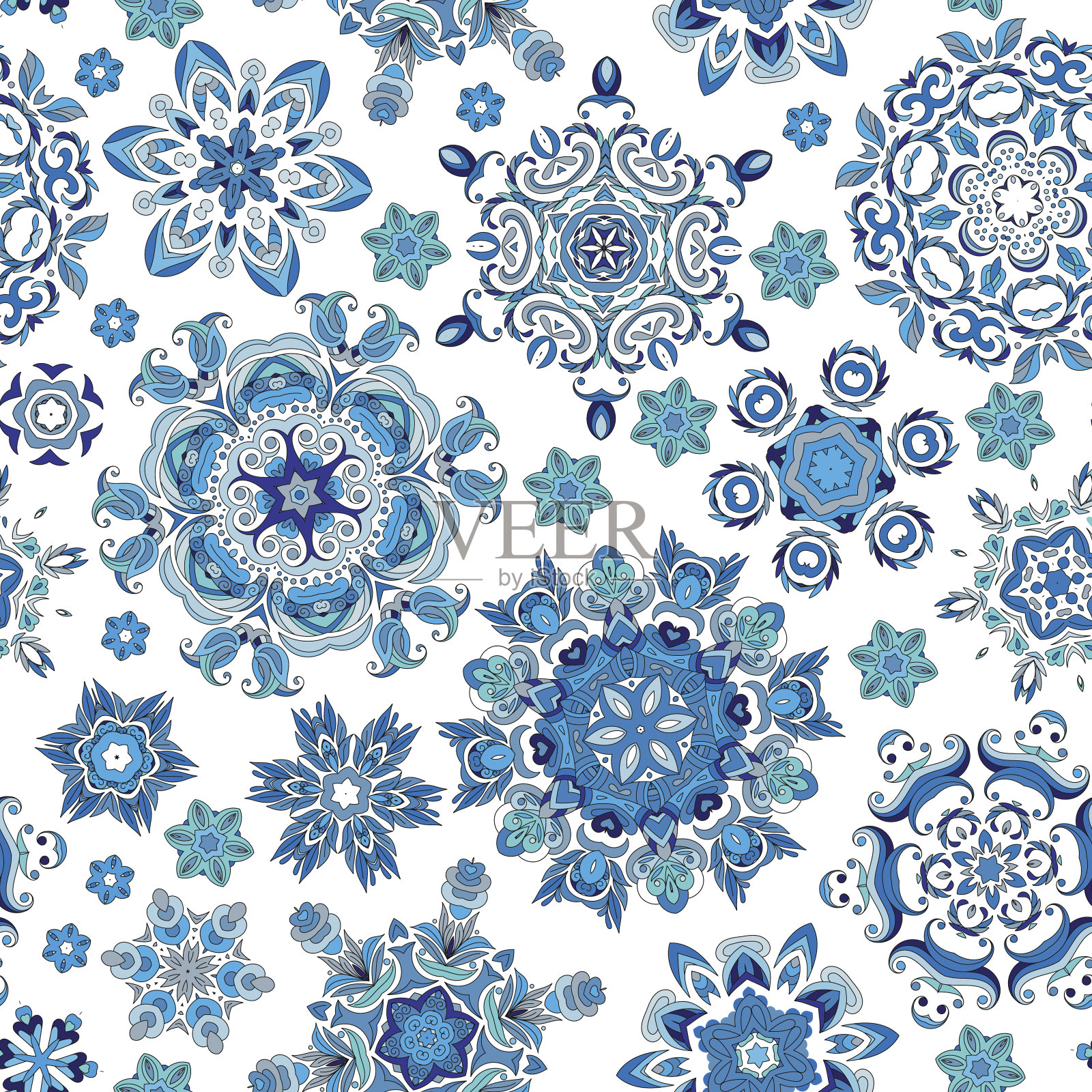 无缝模式。古典装饰元素。手绘背景。伊斯兰教阿拉伯语插画图片素材