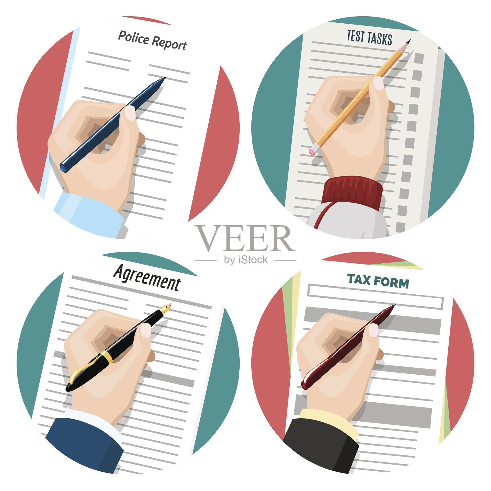 左撇子书写签名文件插画图片素材