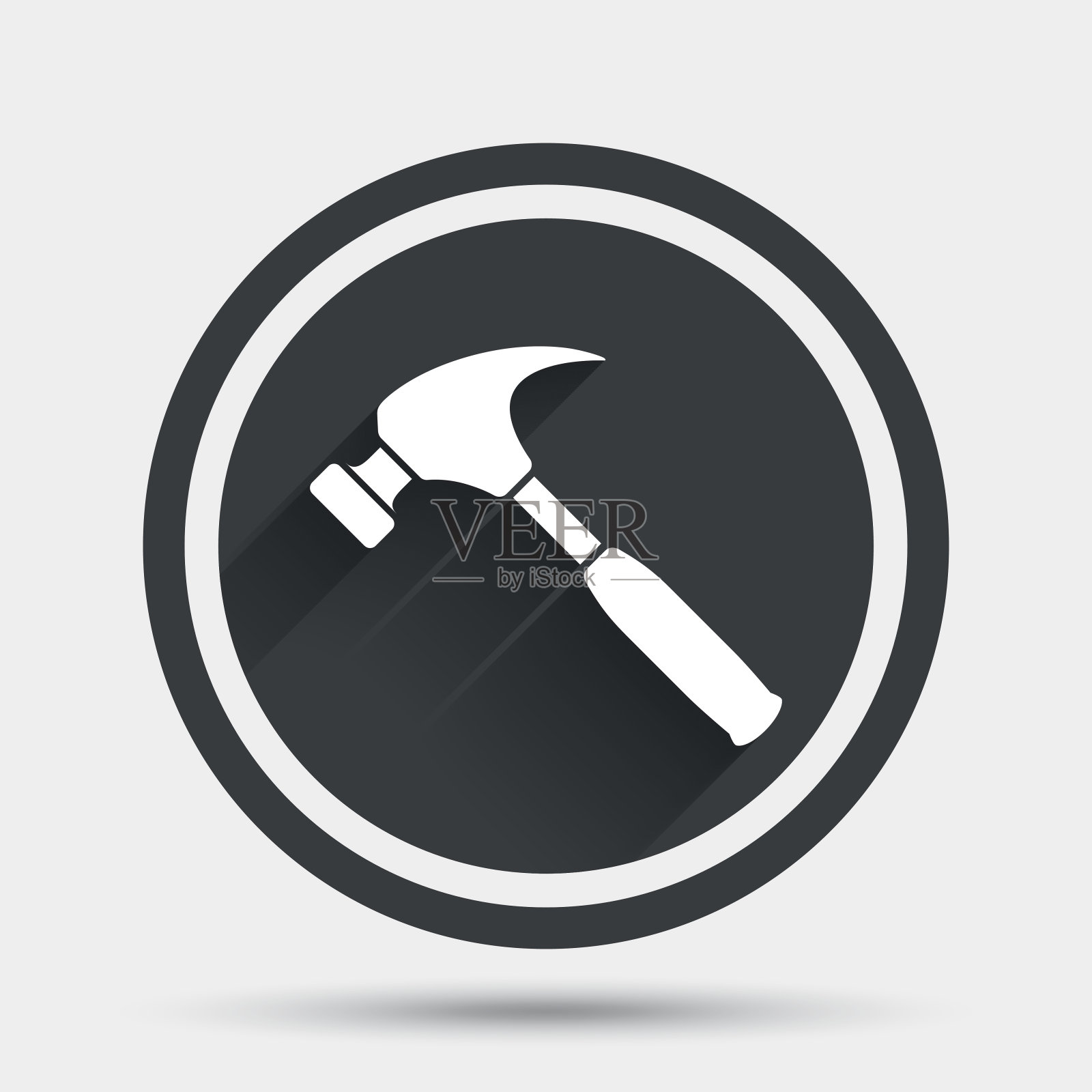 锤标志图标。维修服务的象征。图标素材