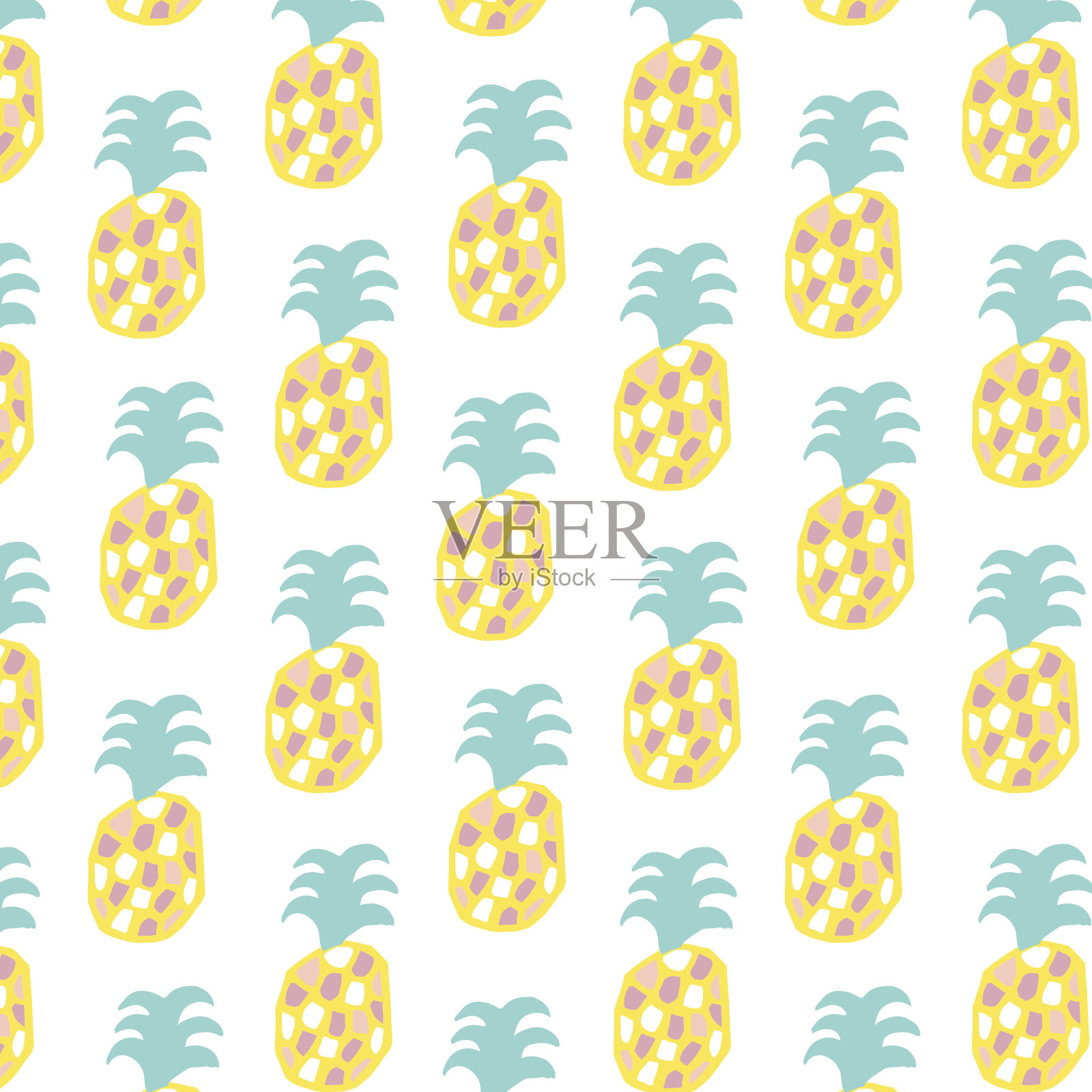 菠萝图形模式插画图片素材