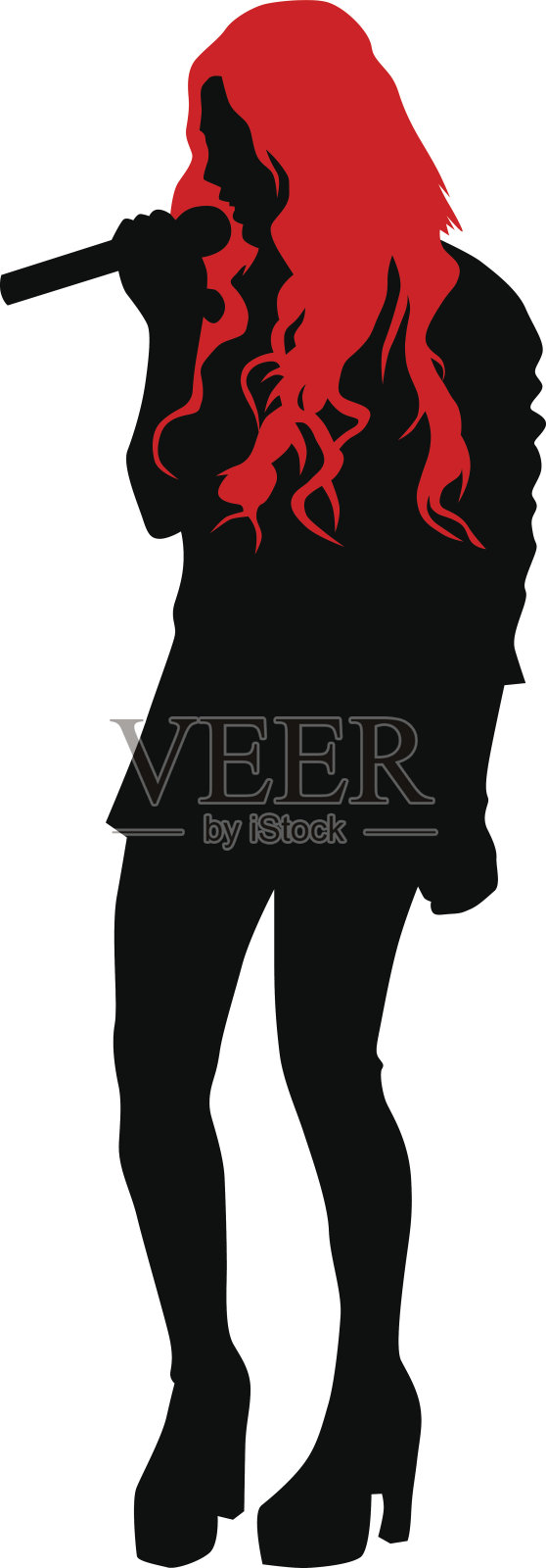 歌手在白插画图片素材