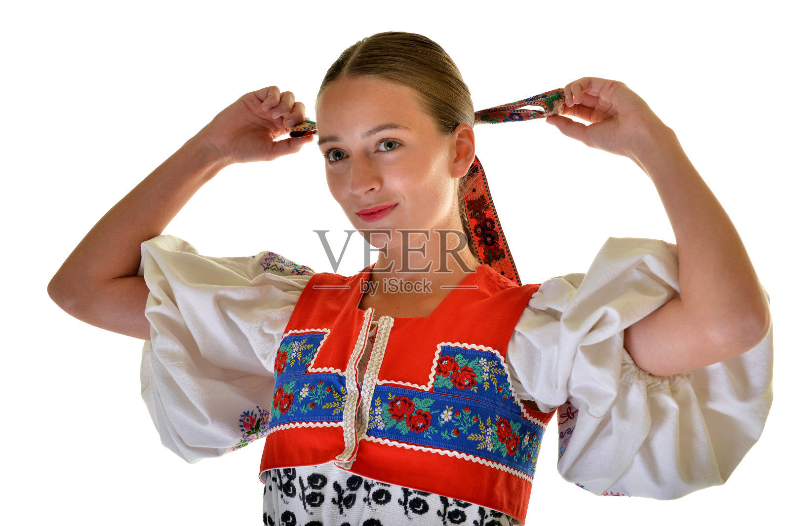 斯洛伐克民俗舞蹈演员照片摄影图片