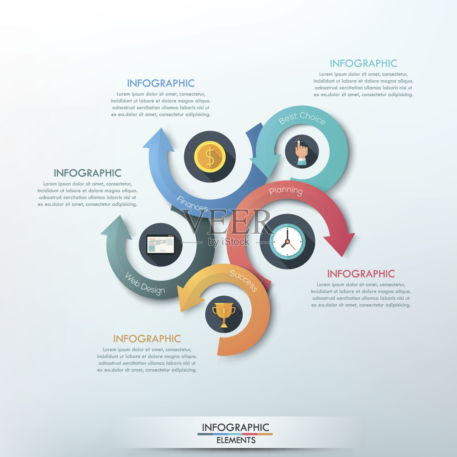 现代信息图形选项横幅。设计模板素材