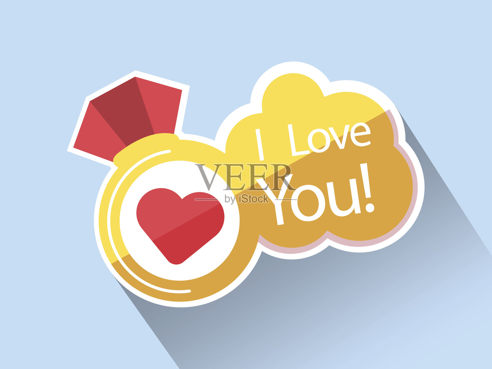 情人节我爱你戒指插画图片素材