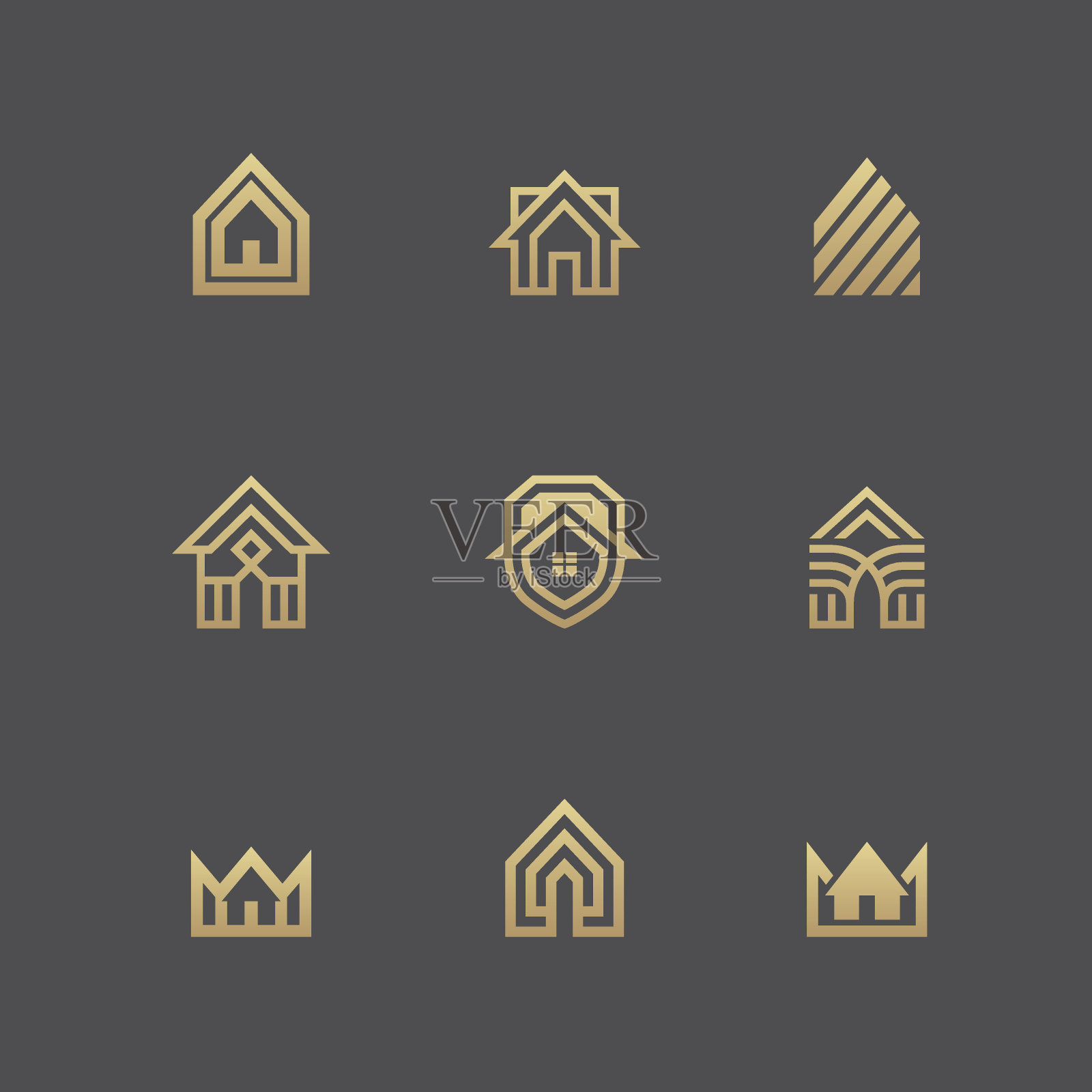 房子图标设置为黑色背景图标素材