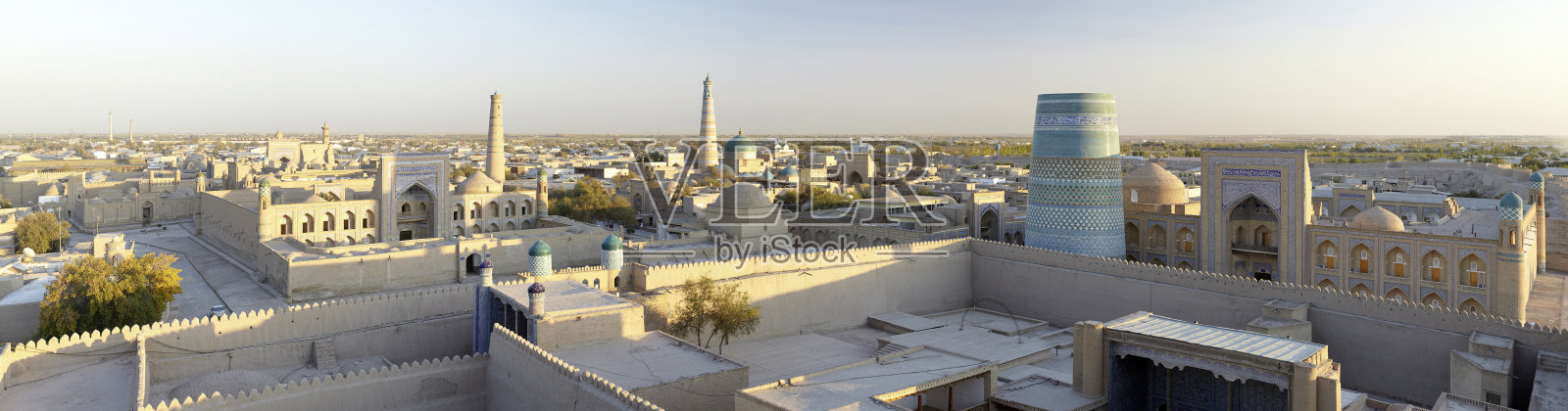 乌兹别克斯坦希瓦古城全景照片摄影图片