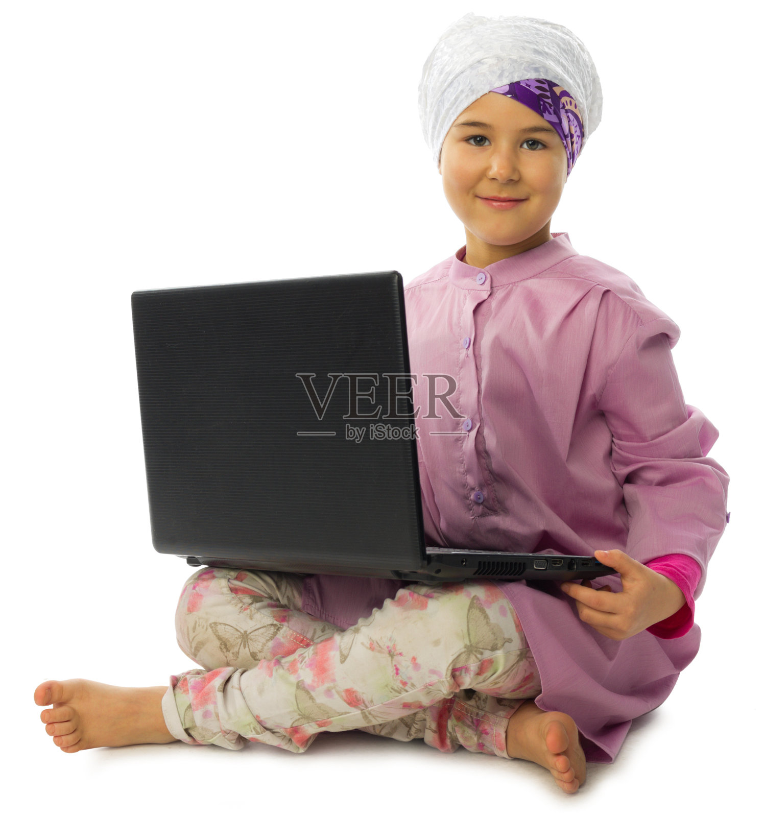 穆斯林女孩被孤立照片摄影图片