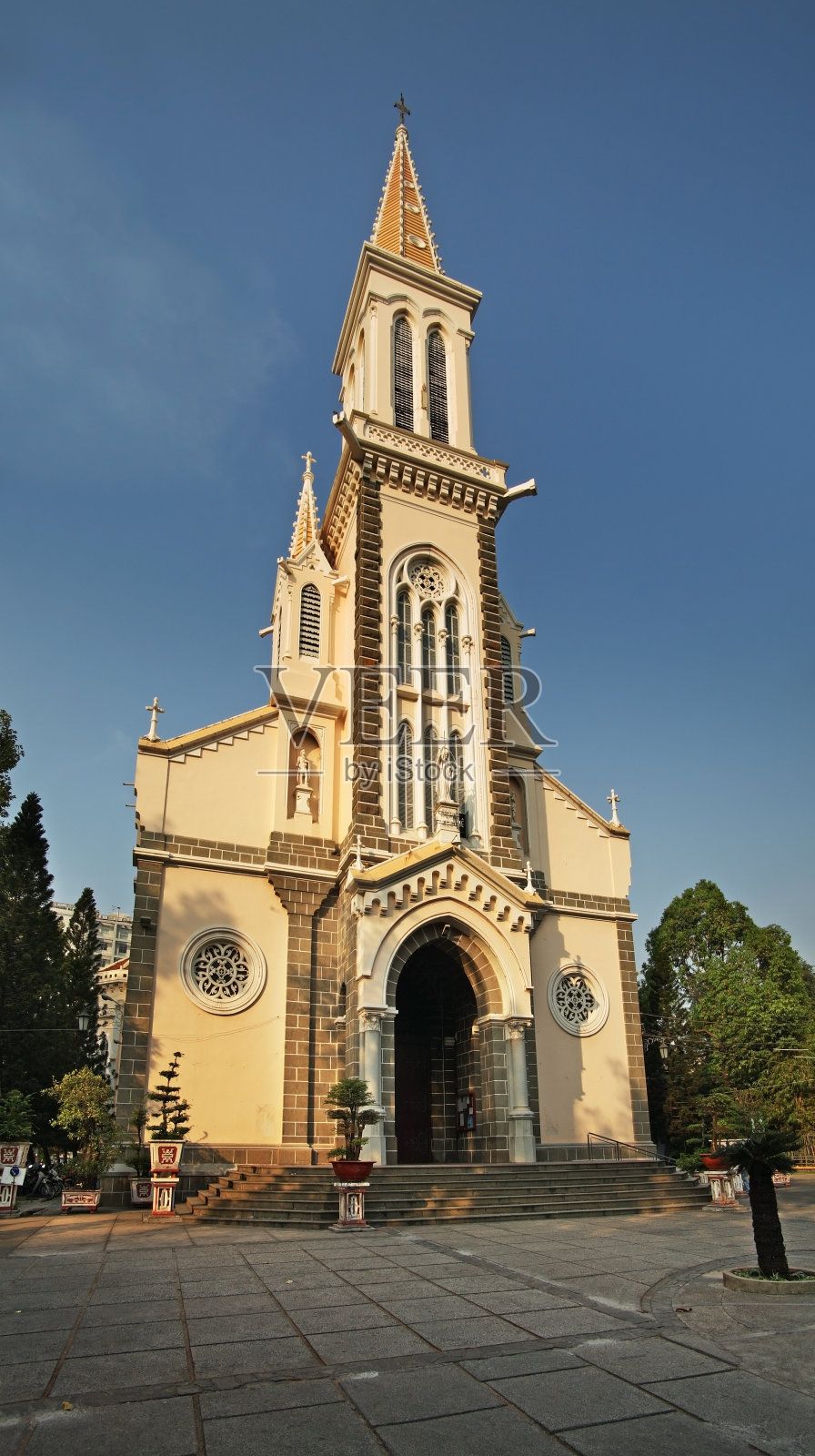 胡志明市茶三教堂。越南照片摄影图片