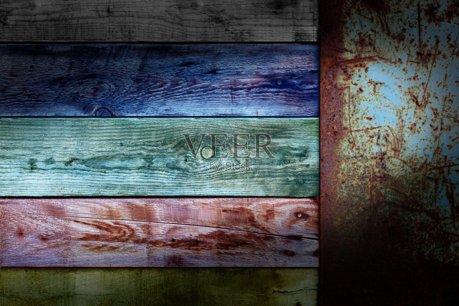 木色板与结束旧金属生锈的标语牌照片摄影图片