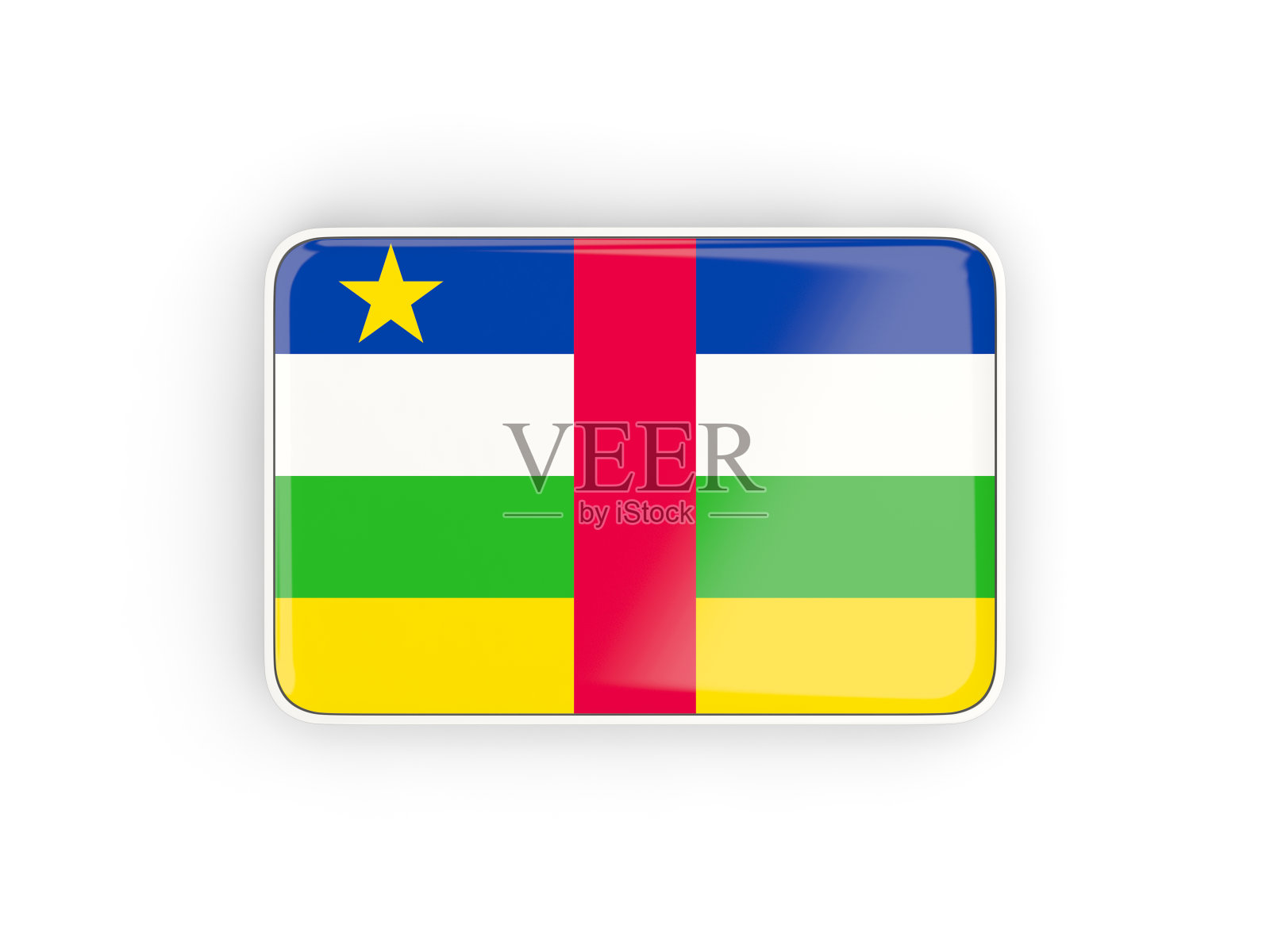 中非共和国国旗，长方形图标照片摄影图片