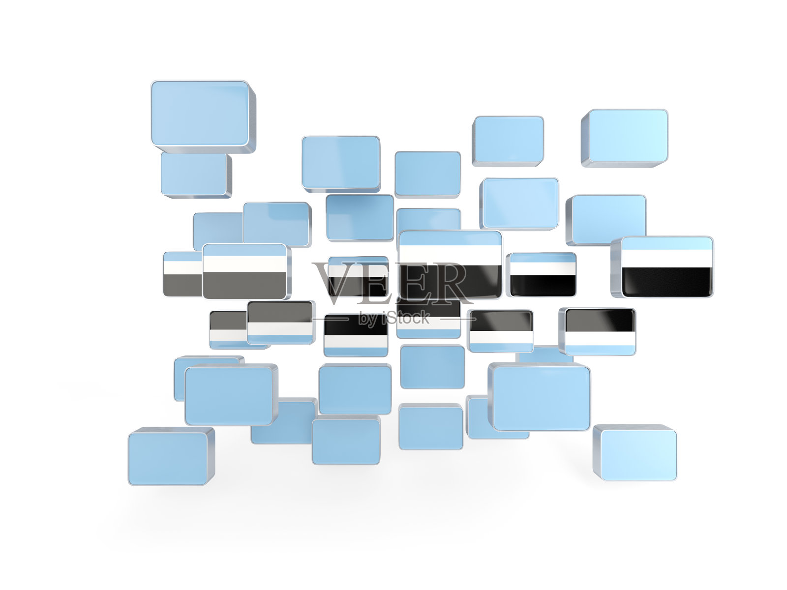 博茨瓦纳国旗，马赛克背景照片摄影图片