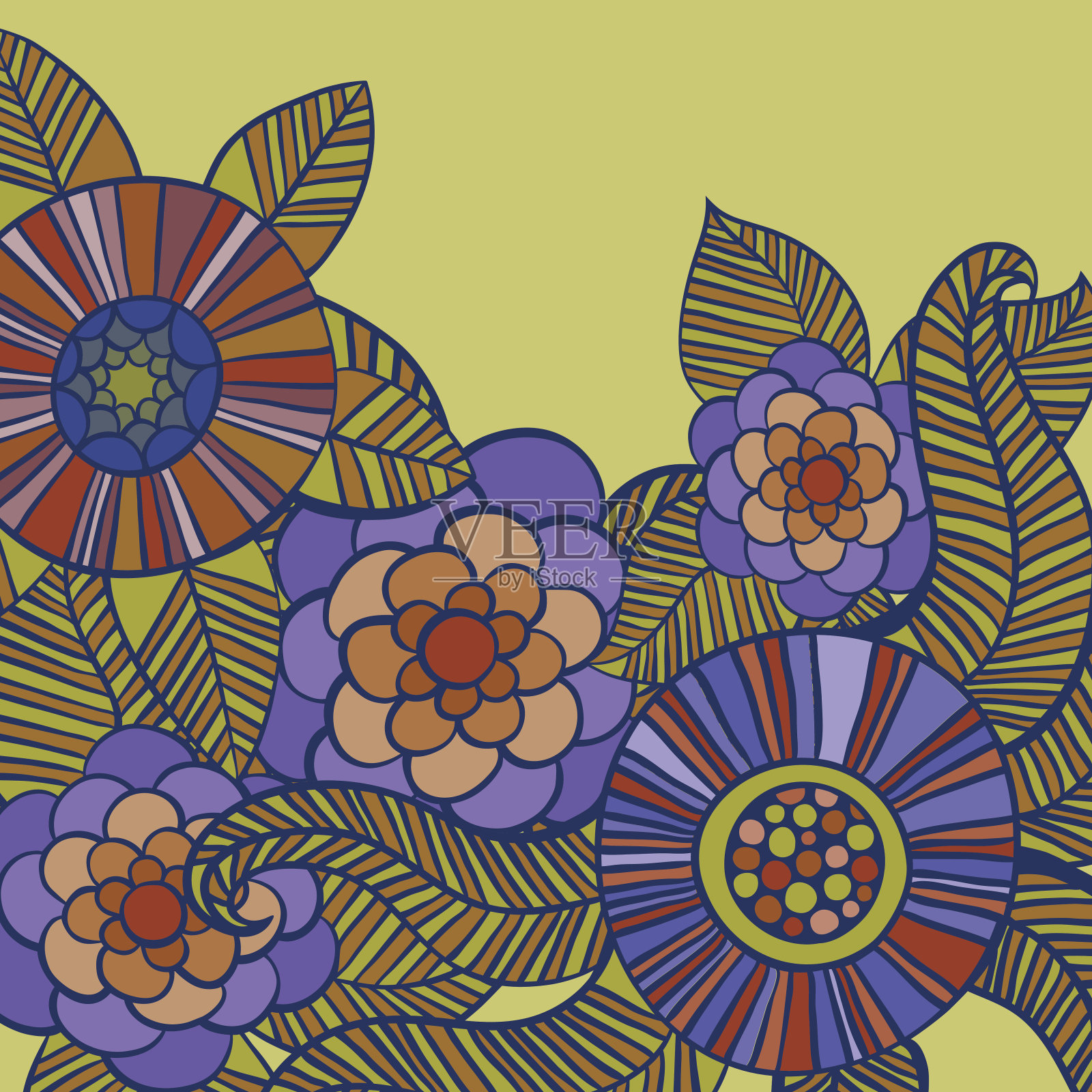 美丽的花牌。矢量插图。插画图片素材