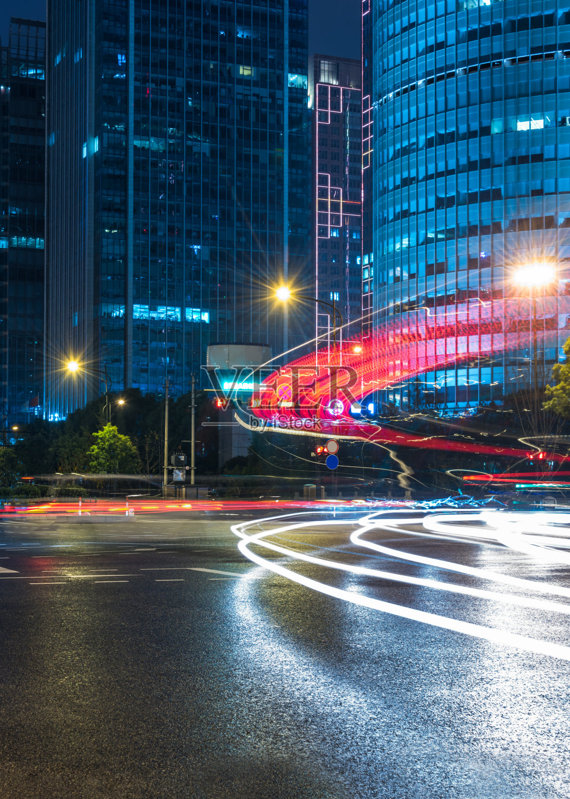 香港市中心的交通灯路线照片摄影图片