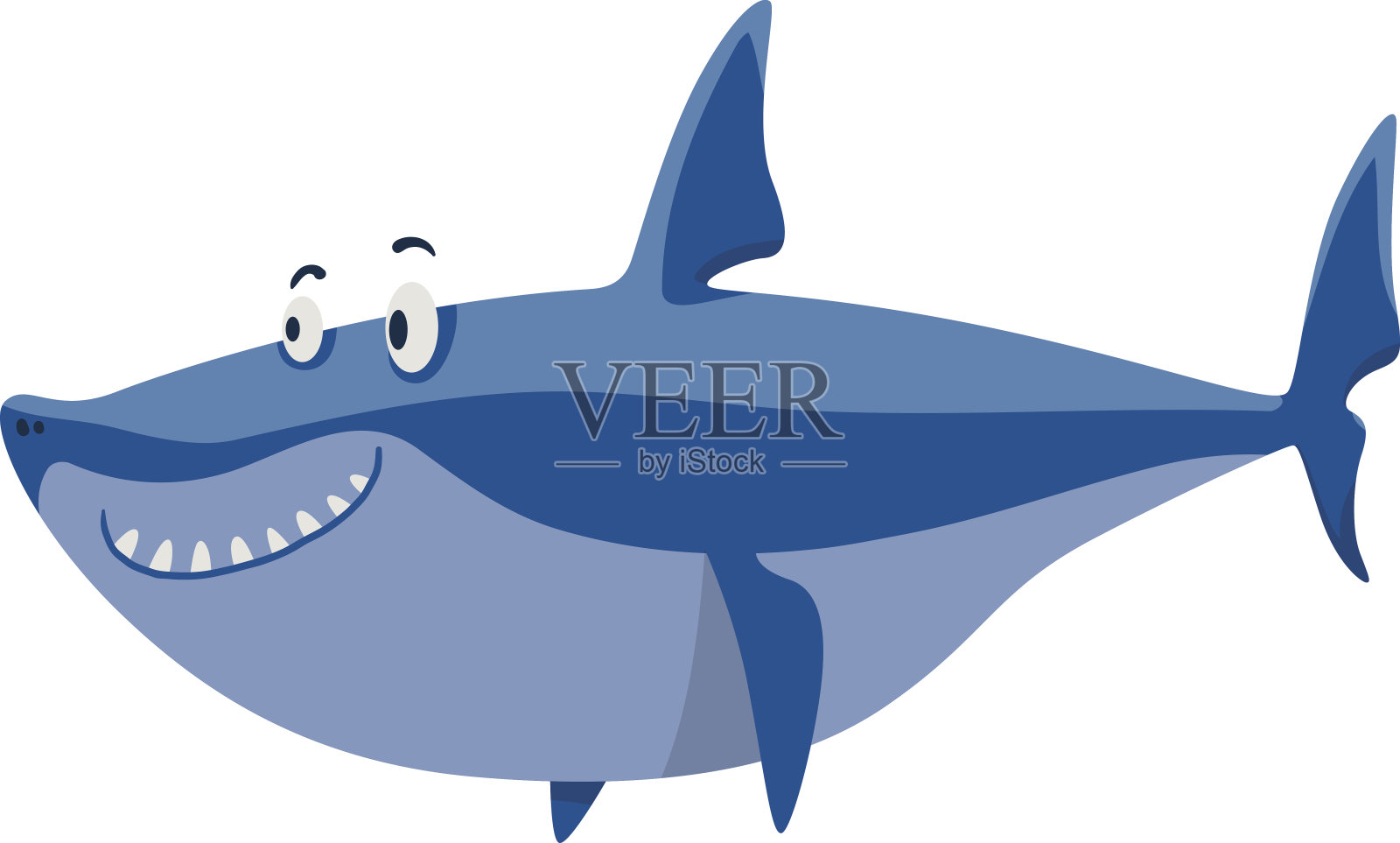 向量鲨鱼性格插画图片素材