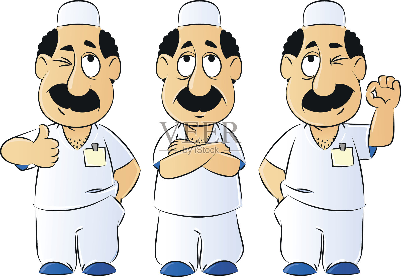 卡通的医生。从一大堆类似的图像中。插画图片素材