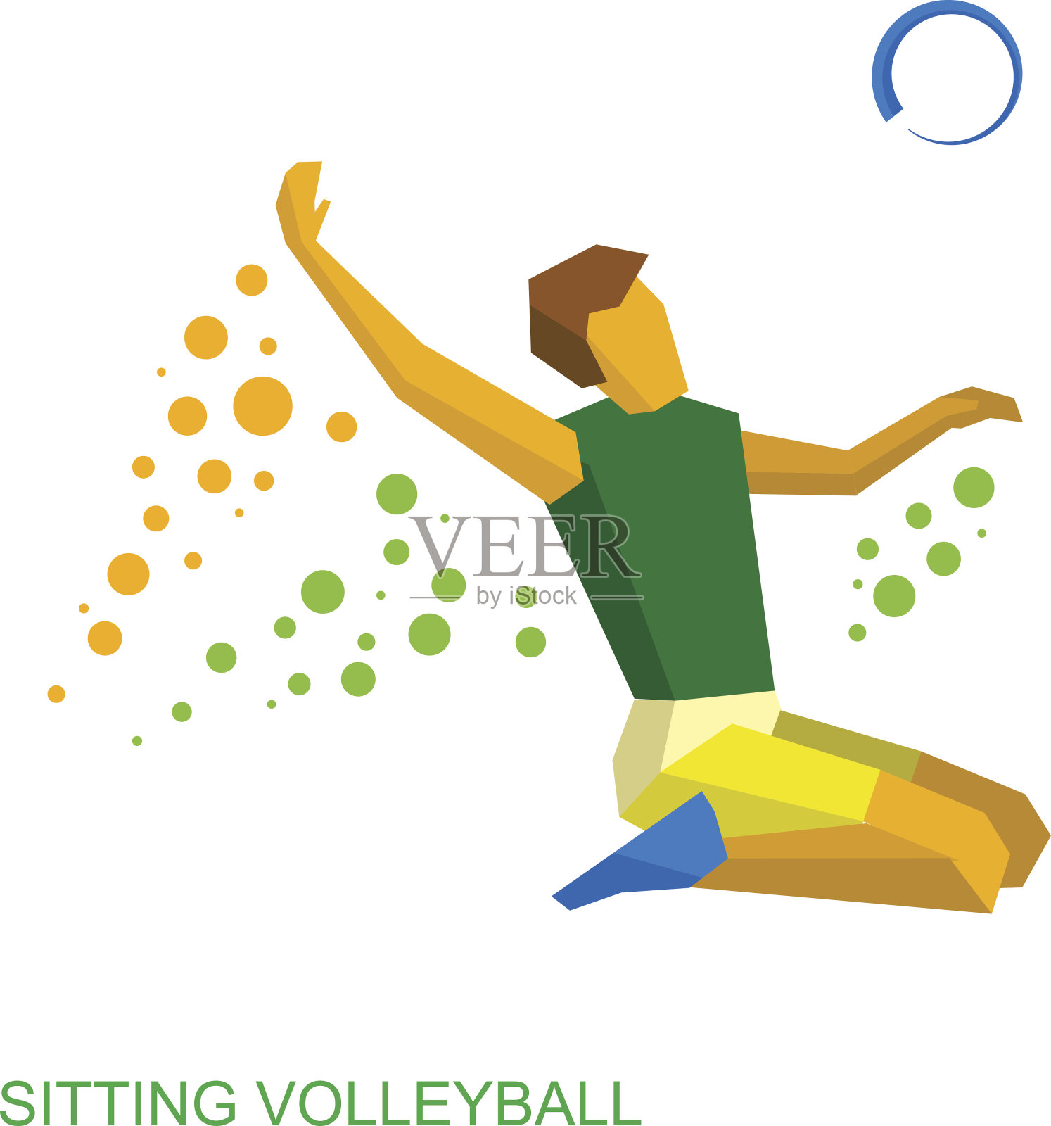 残疾人坐式排球插画图片素材