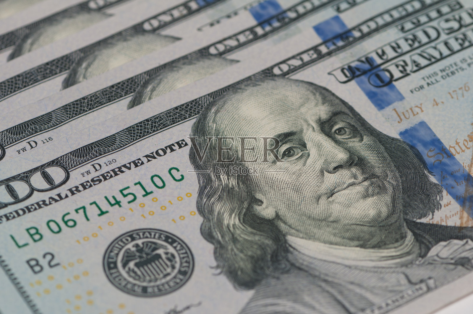 100美元纸币照片摄影图片