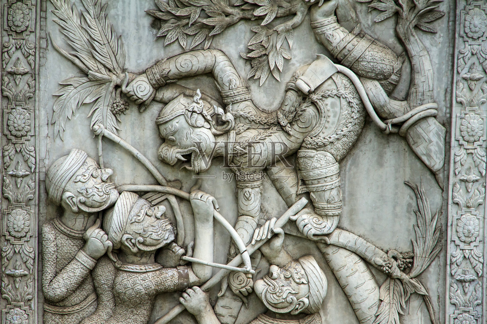 传统泰式灰泥艺术的杰作照片摄影图片