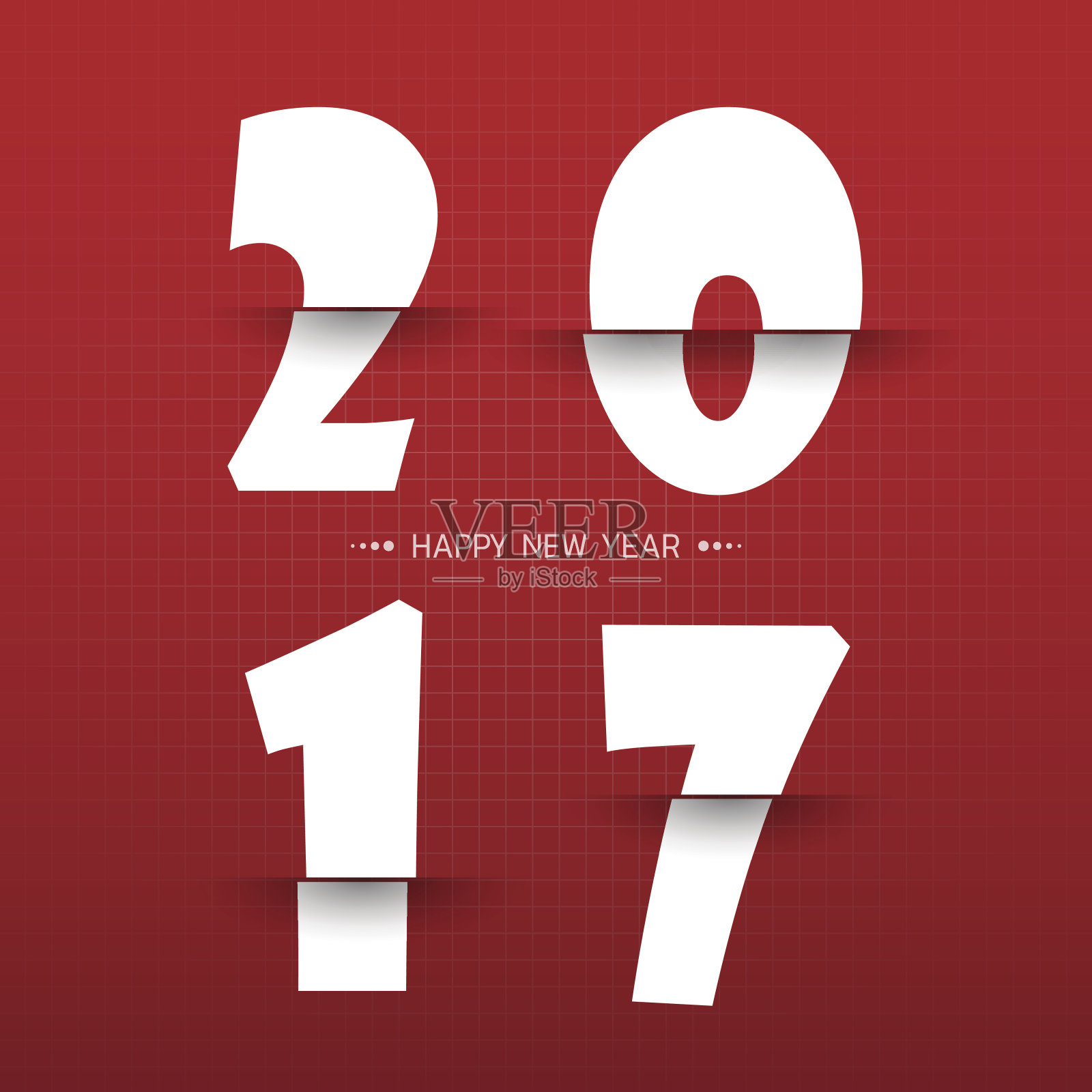 2017新年快乐!问候卡。五颜六色的设计。向量生病插画图片素材