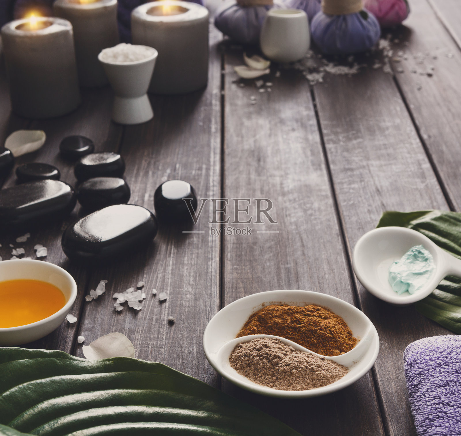 水疗、芳香疗法背景。细节和配饰照片摄影图片