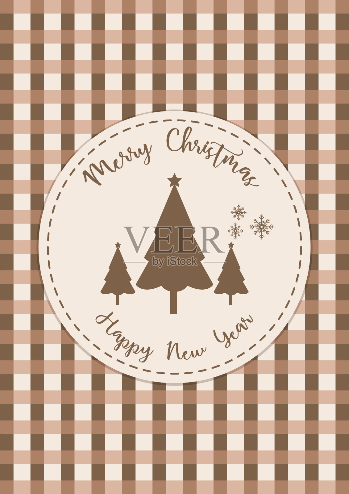 圣诞节新年松树无缝图案设计模板素材