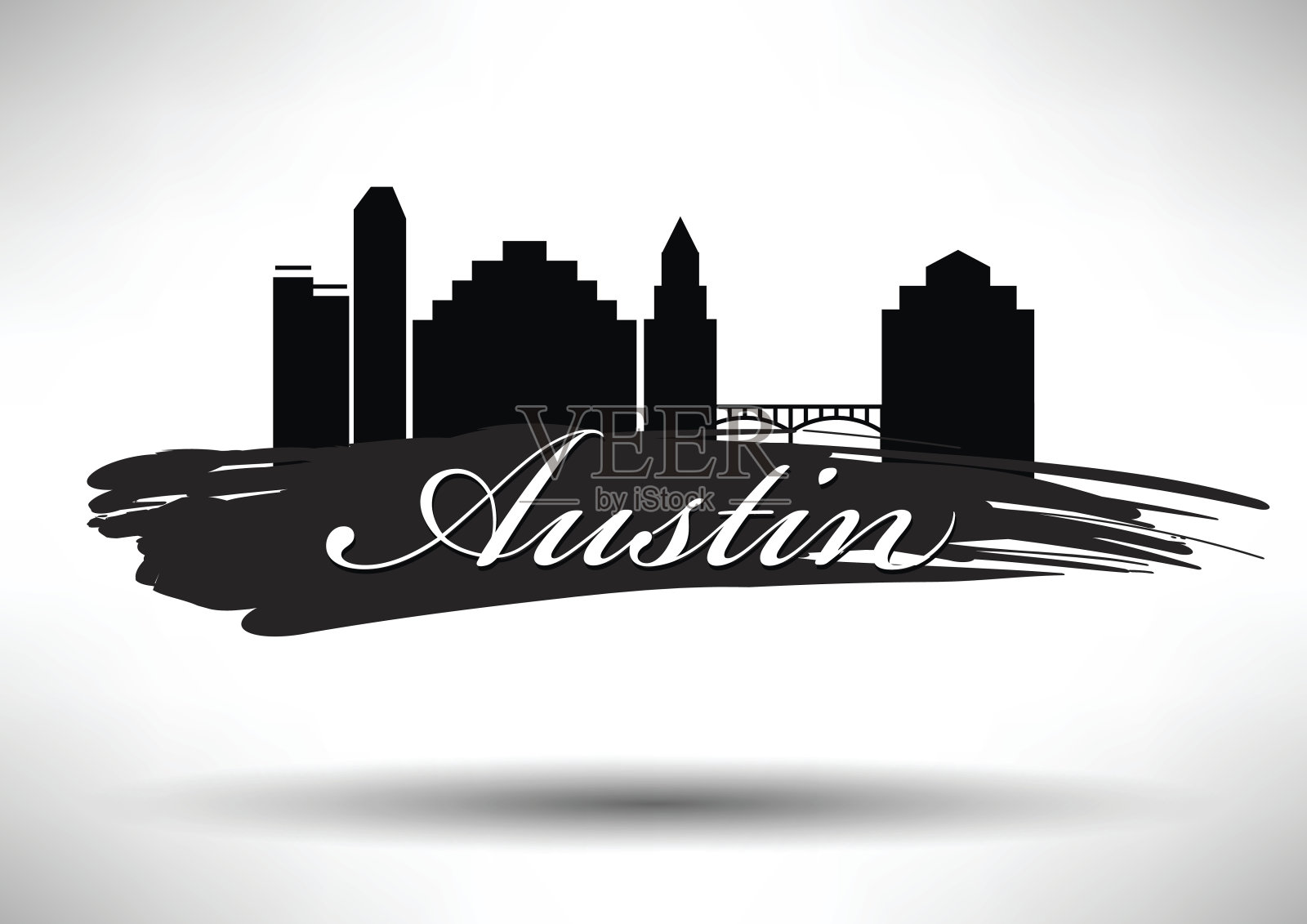 奥斯丁城市天际线矢量平面设计插画图片素材