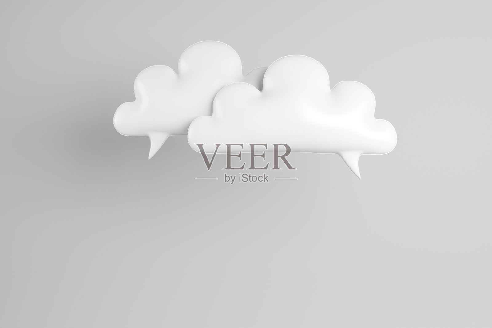 白色语音气泡的3D插图照片摄影图片