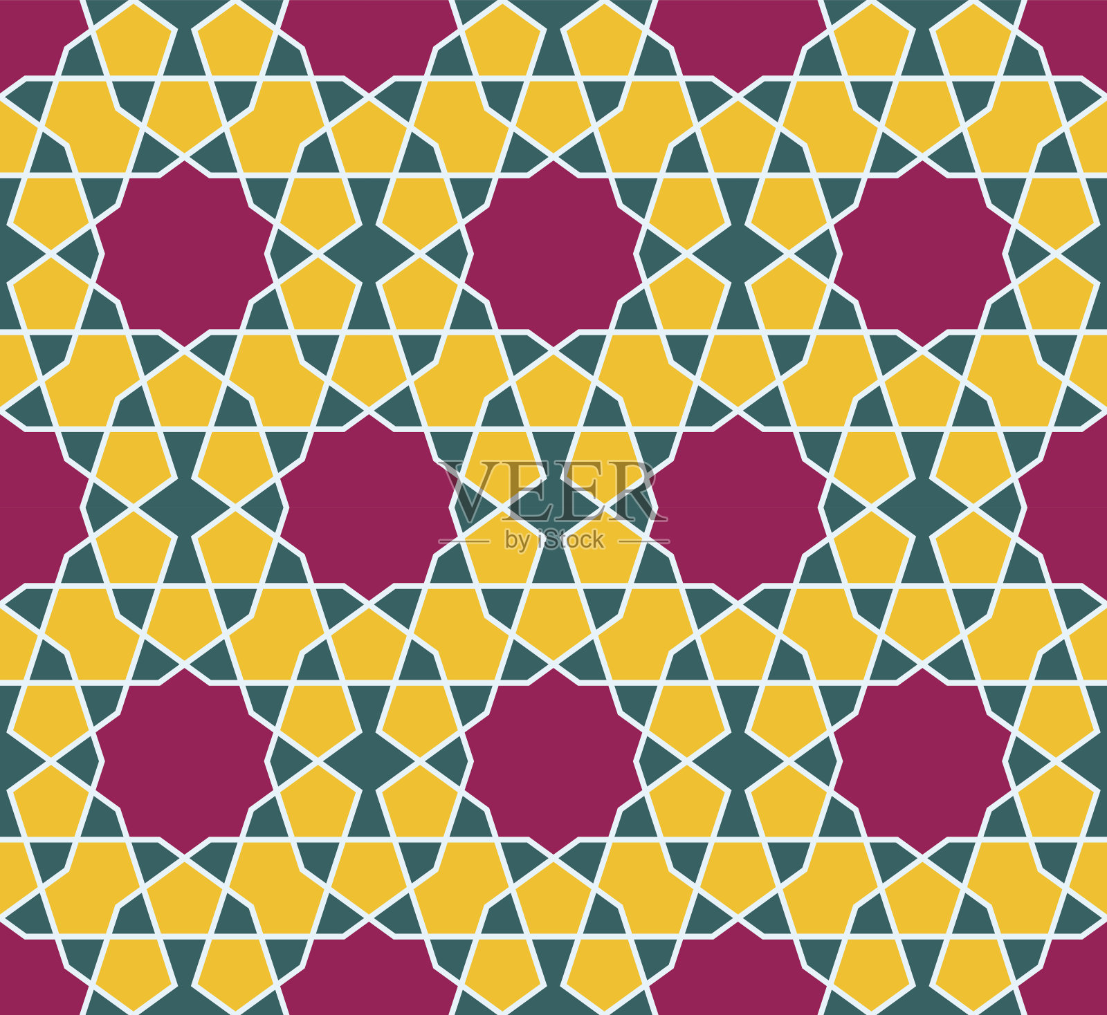 伊斯兰几何装饰。东方无缝模式。穆斯林马赛克。插画图片素材