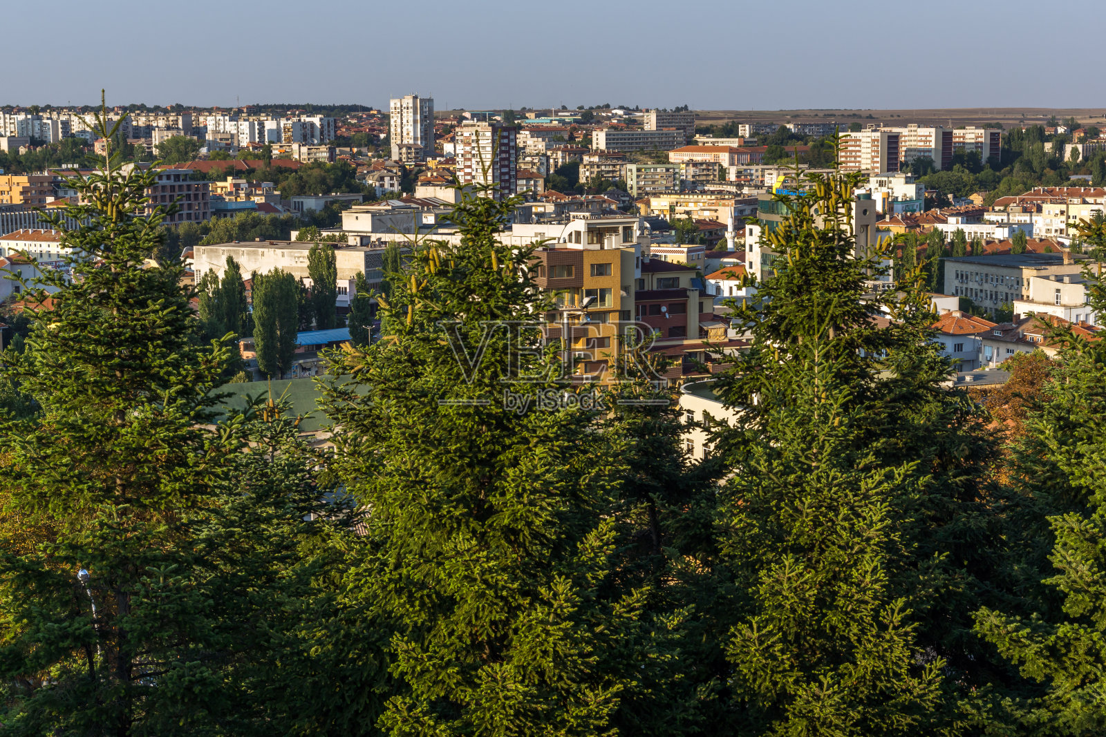 保加利亚圣母玛利亚纪念碑哈斯科沃日落全景图照片摄影图片