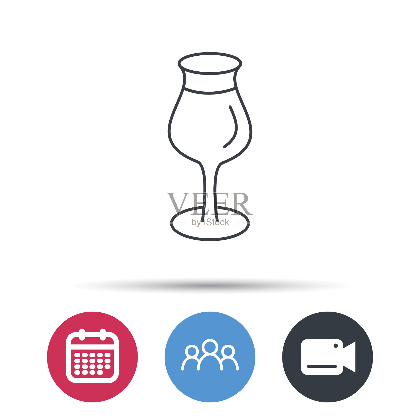 酒杯图标。杯状的迹象。图标素材