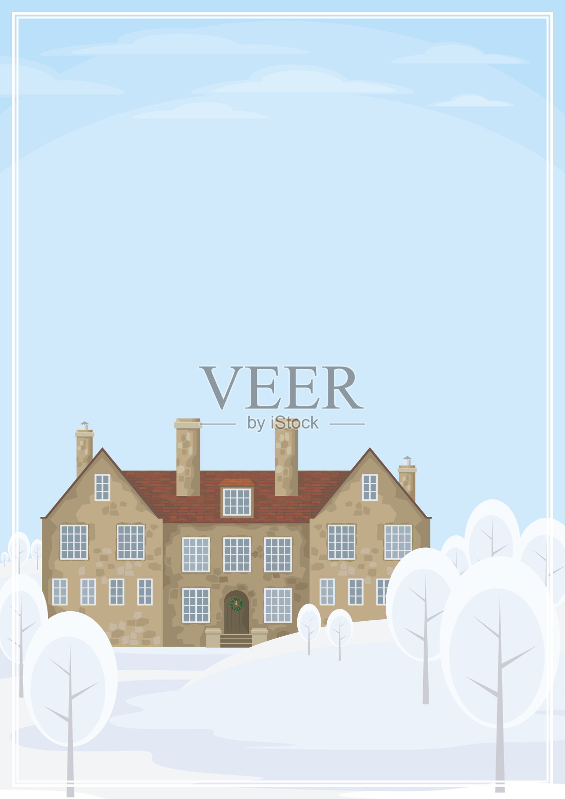 冬季景观的背景插画图片素材