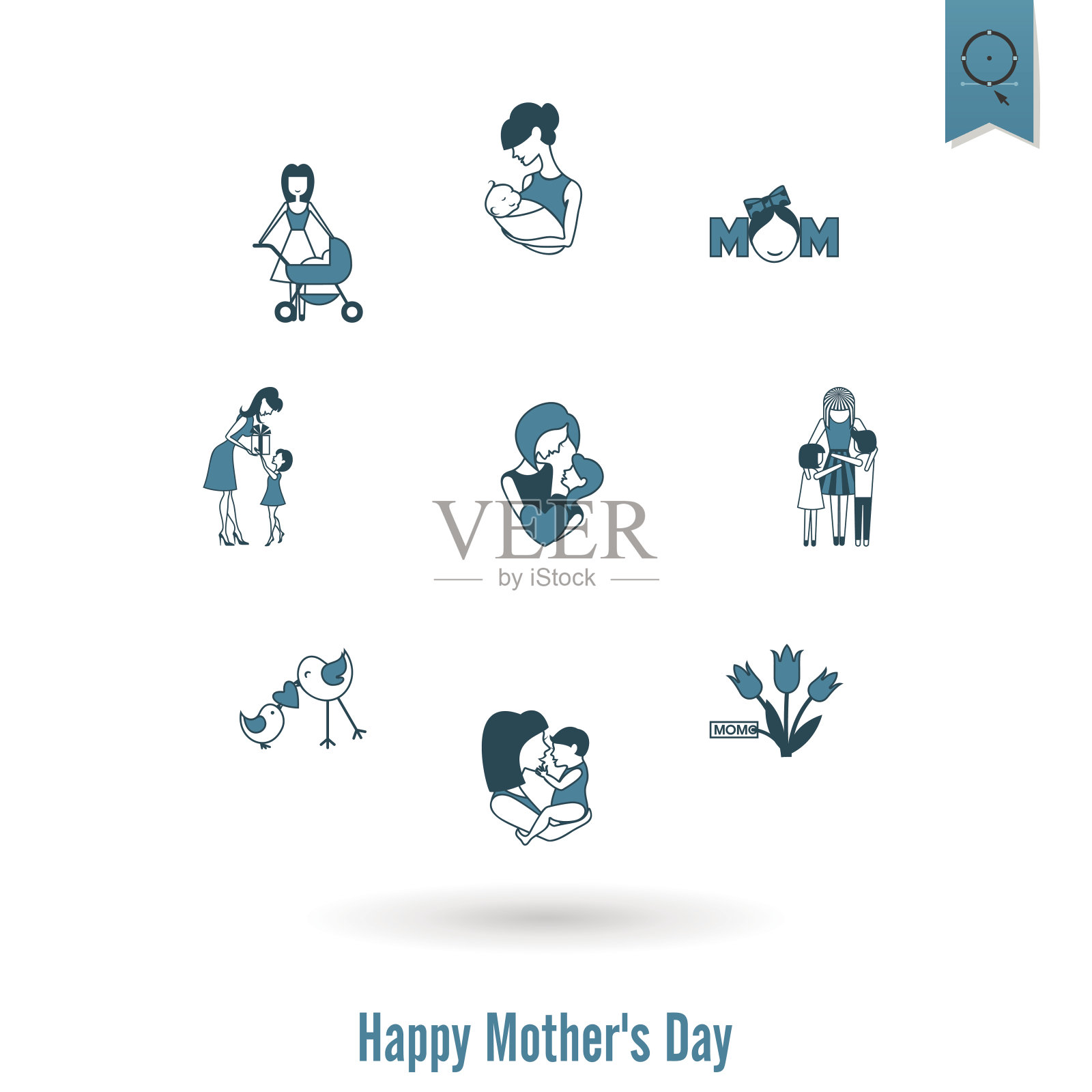 母亲节快乐图标插画图片素材