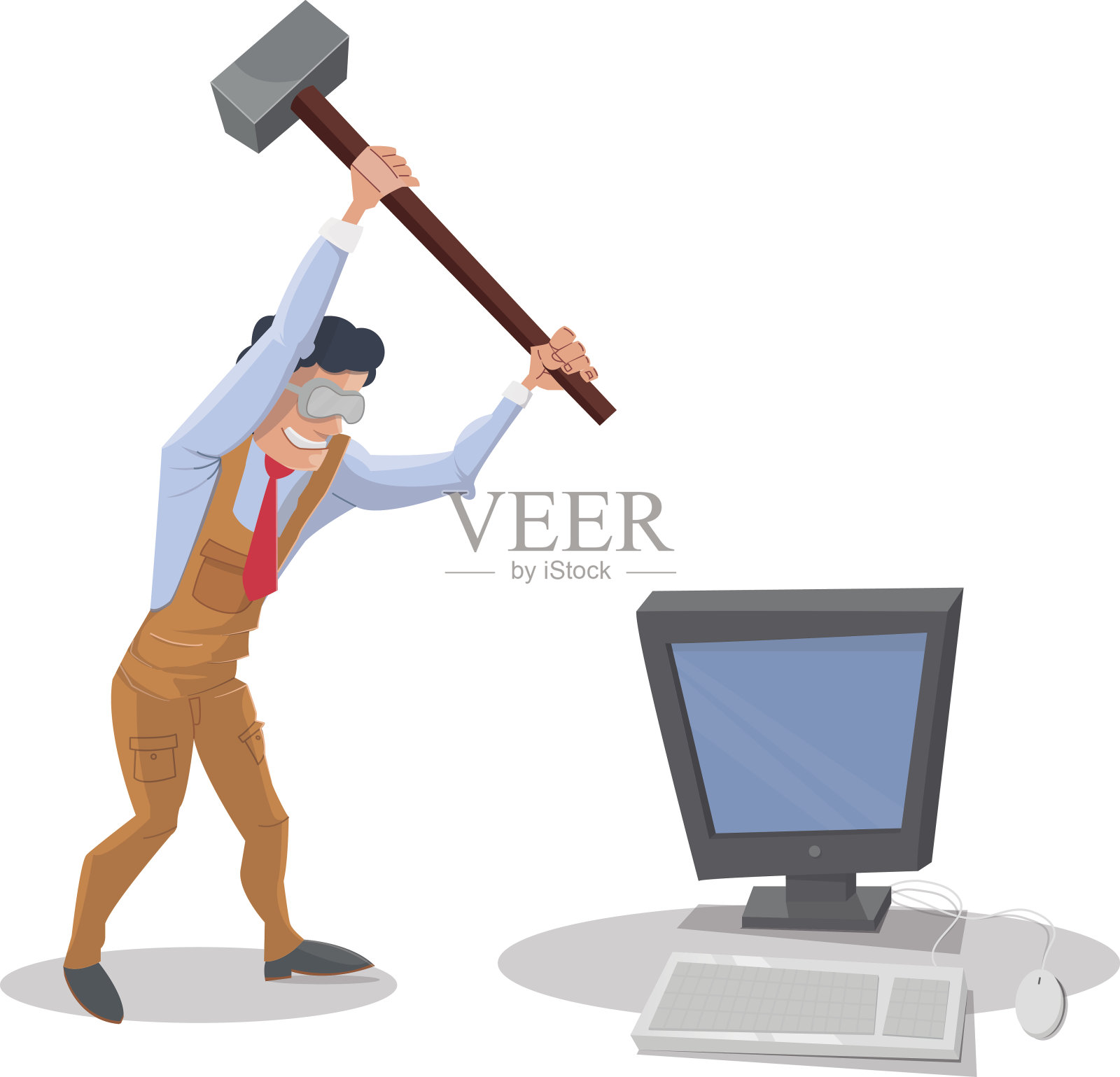 讨厌的工作插画图片素材