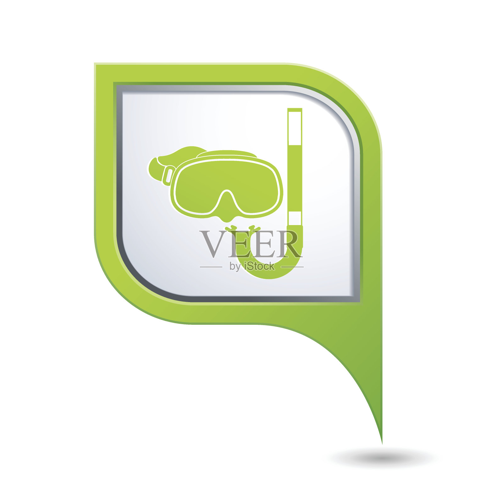 带遮罩和通气管图标的地图指针插画图片素材