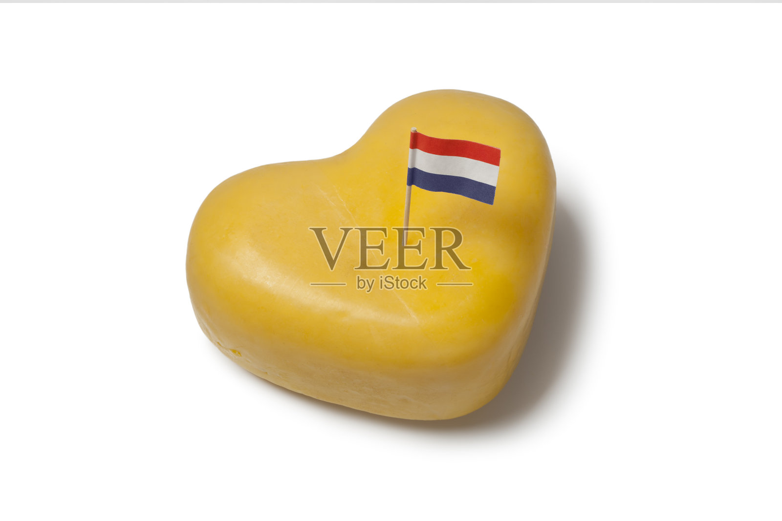 荷兰国旗心形豪达奶酪照片摄影图片