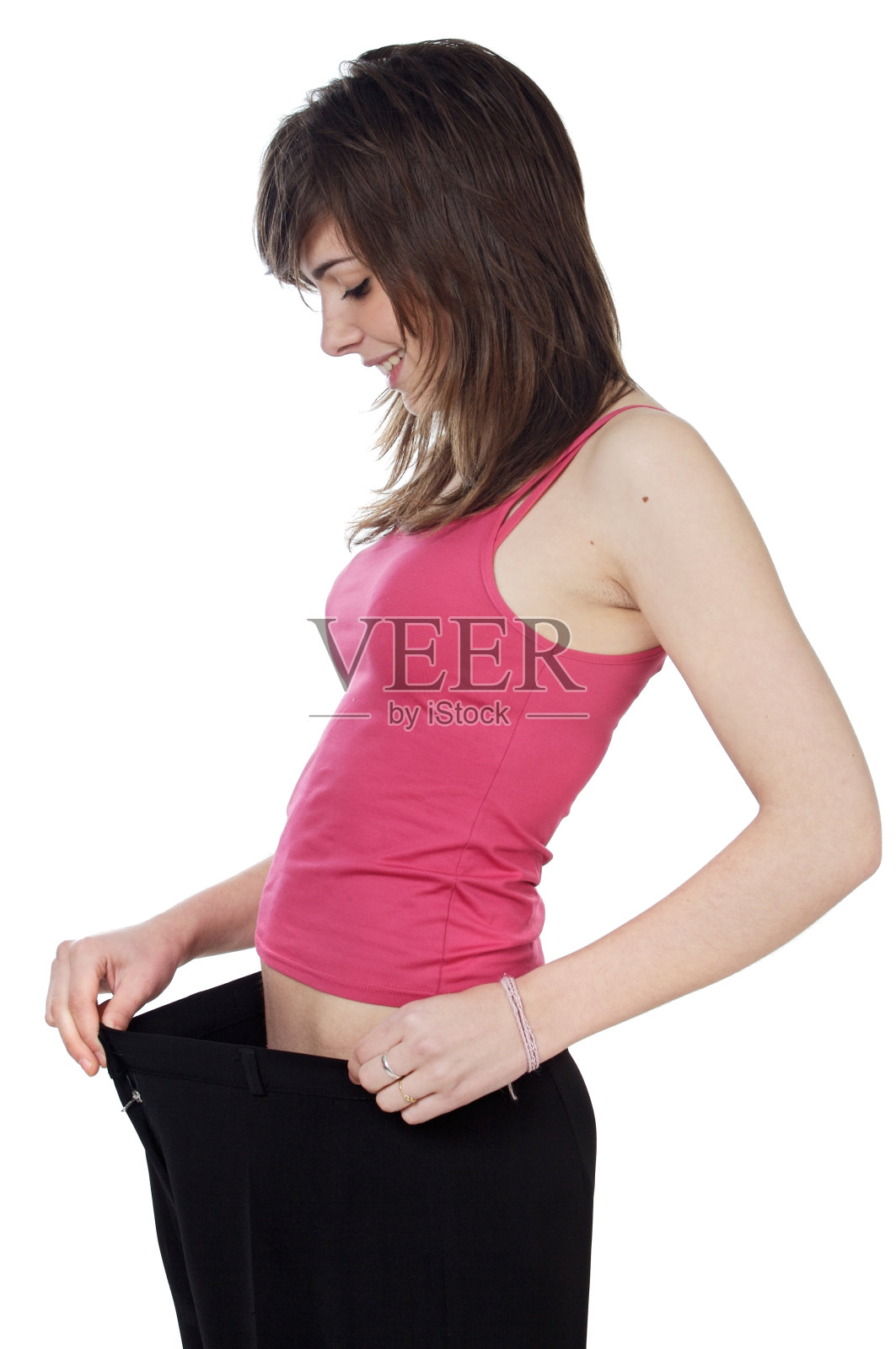 节食后变瘦的女孩照片摄影图片