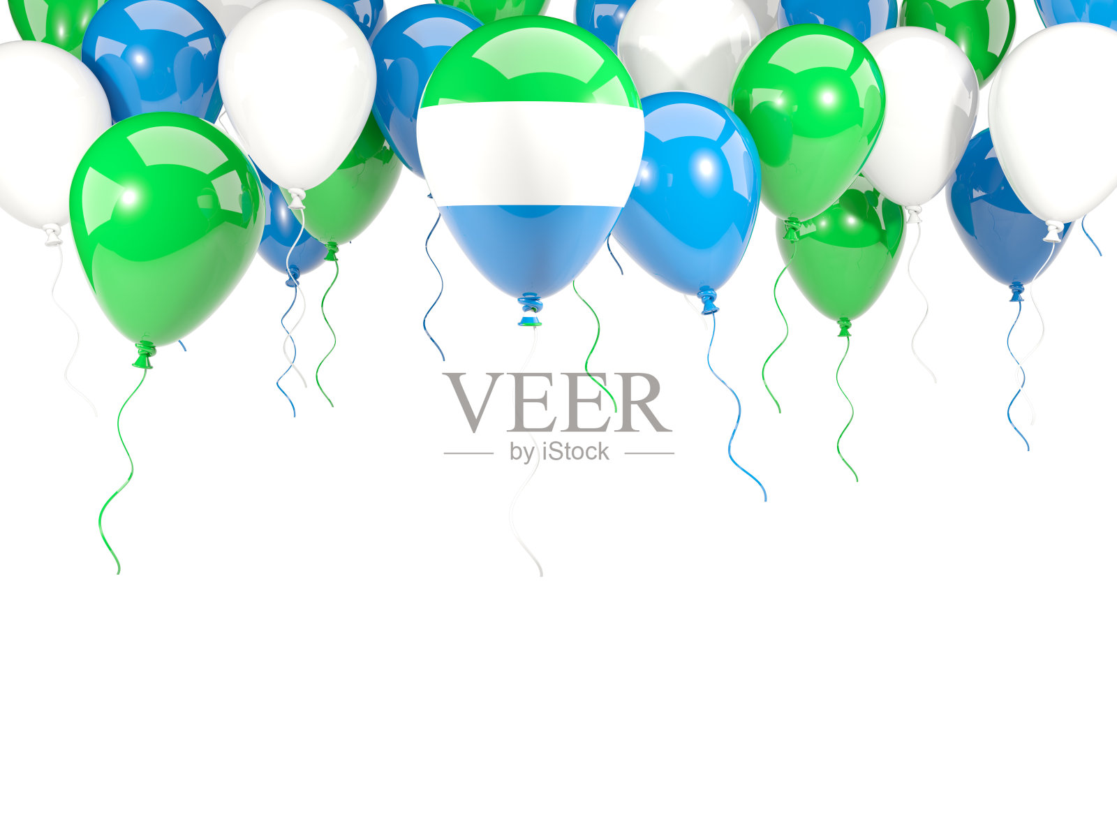 气球上印着塞拉利昂国旗照片摄影图片