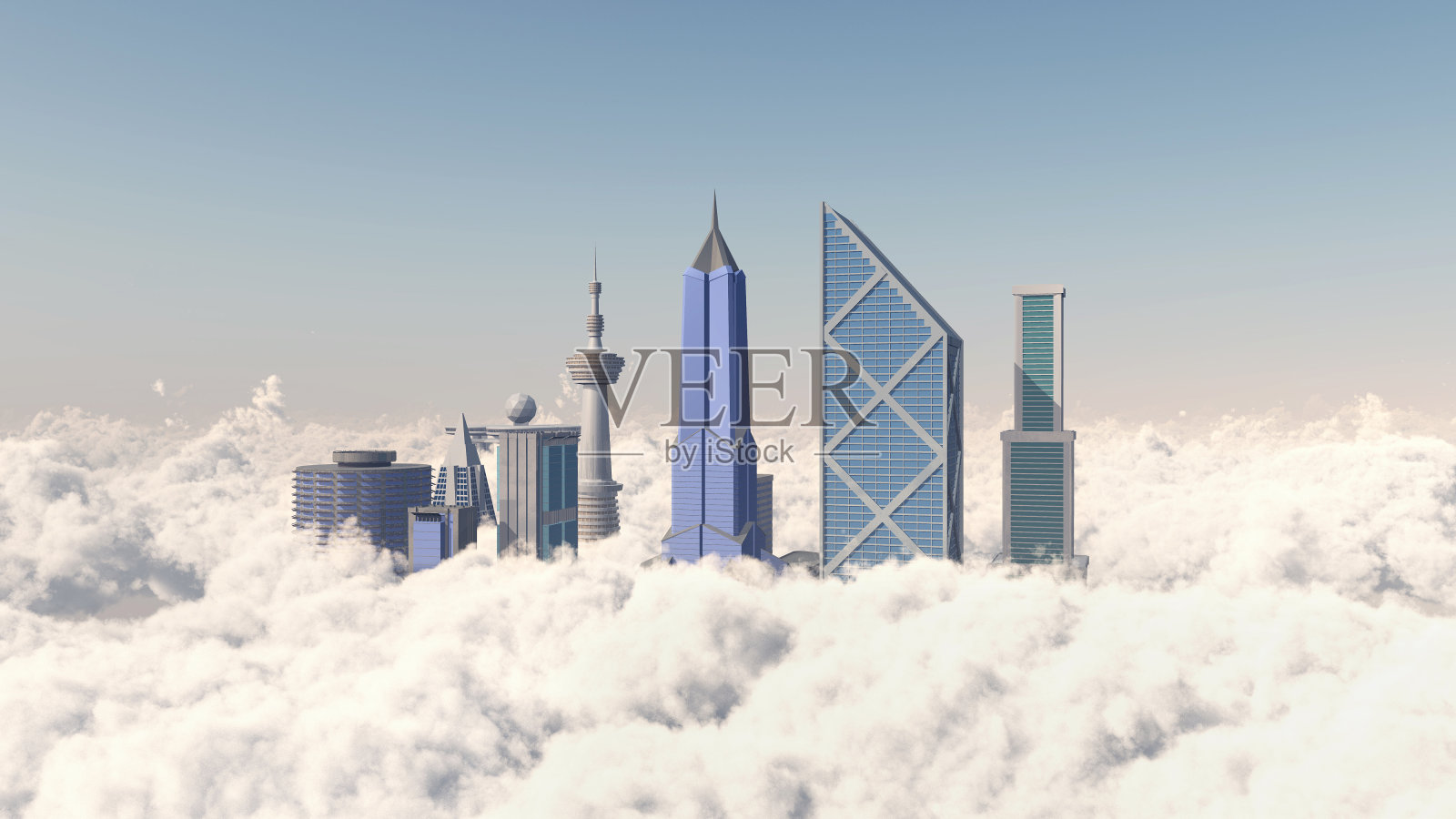 云上的摩天大楼照片摄影图片