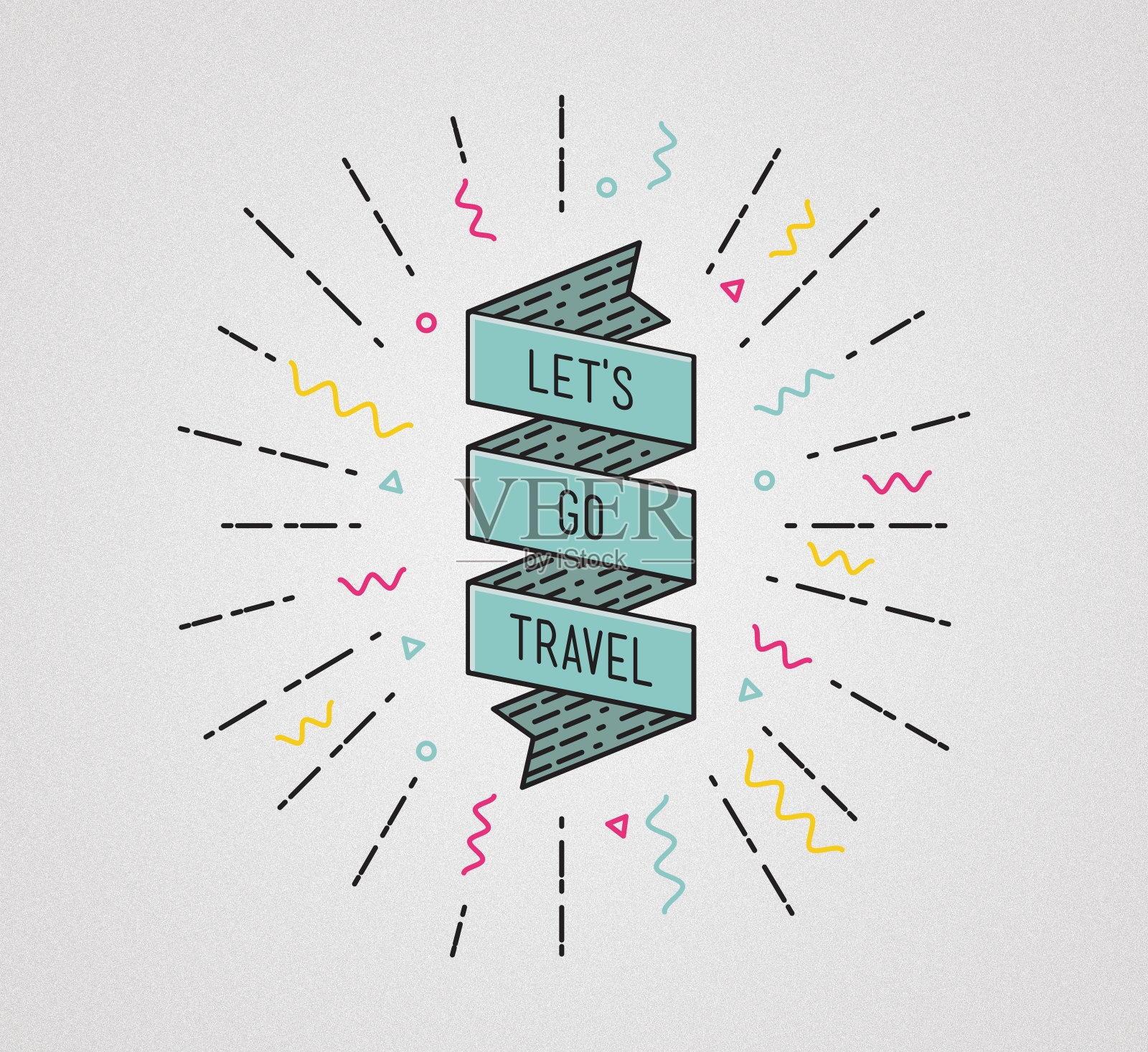 让去旅行。励志插图，励志名言插画图片素材