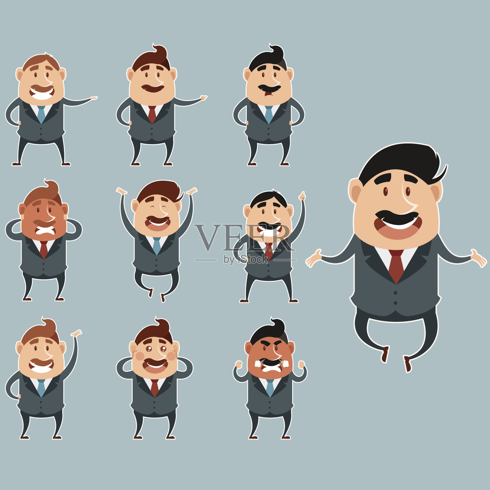 一群商务人士插画图片素材