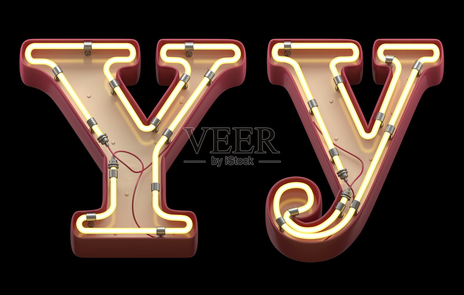 霓虹灯字体。照片摄影图片