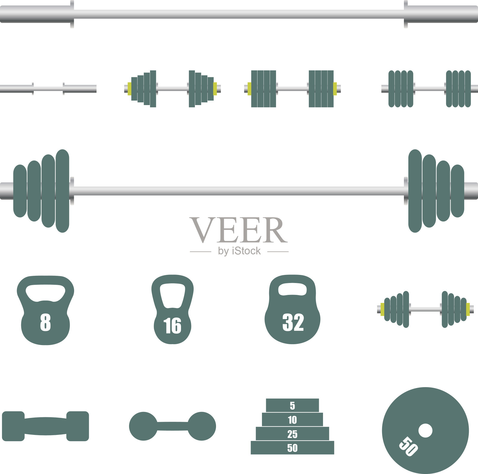 图标运动设备，矢量插图。插画图片素材