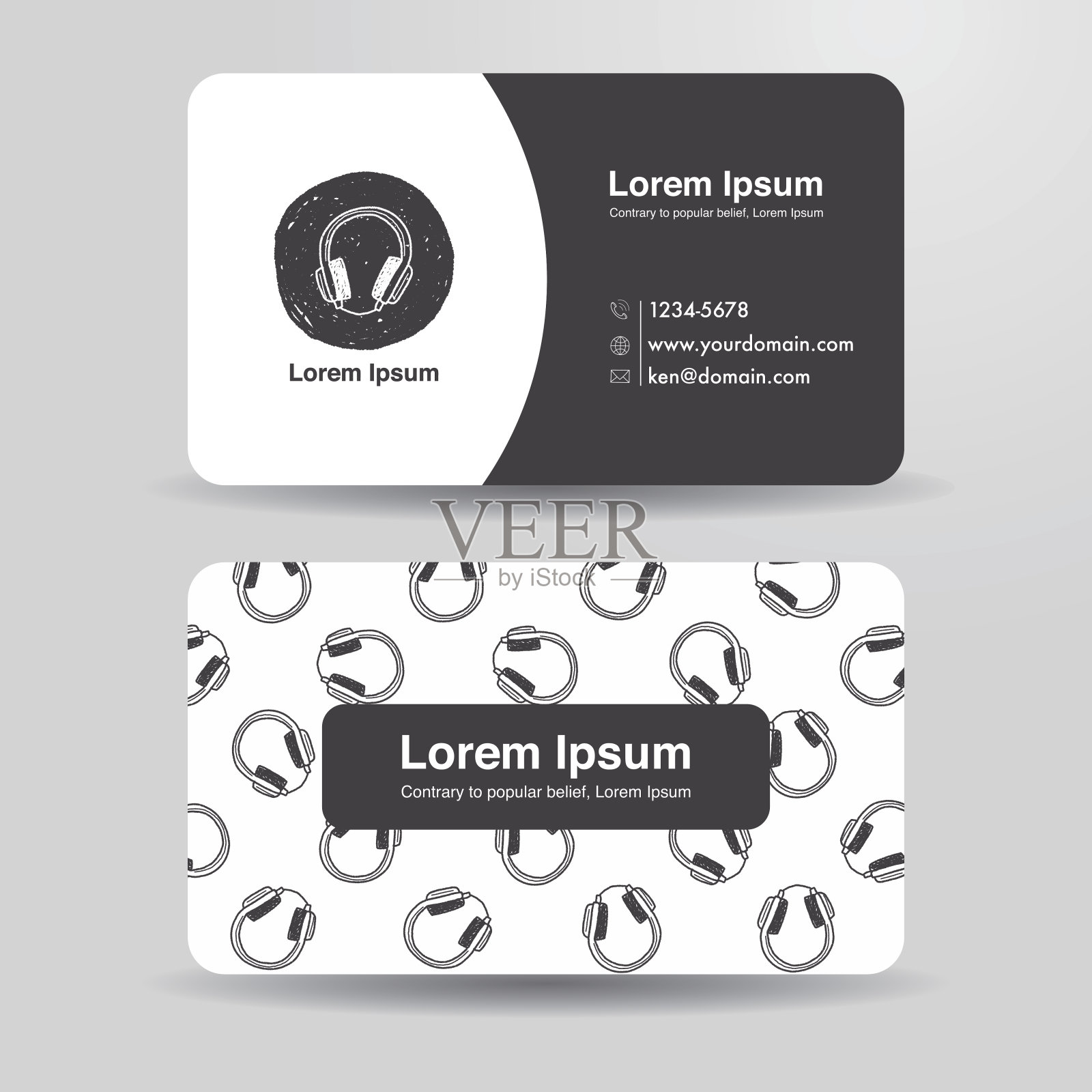 耳机涂鸦设计模板素材