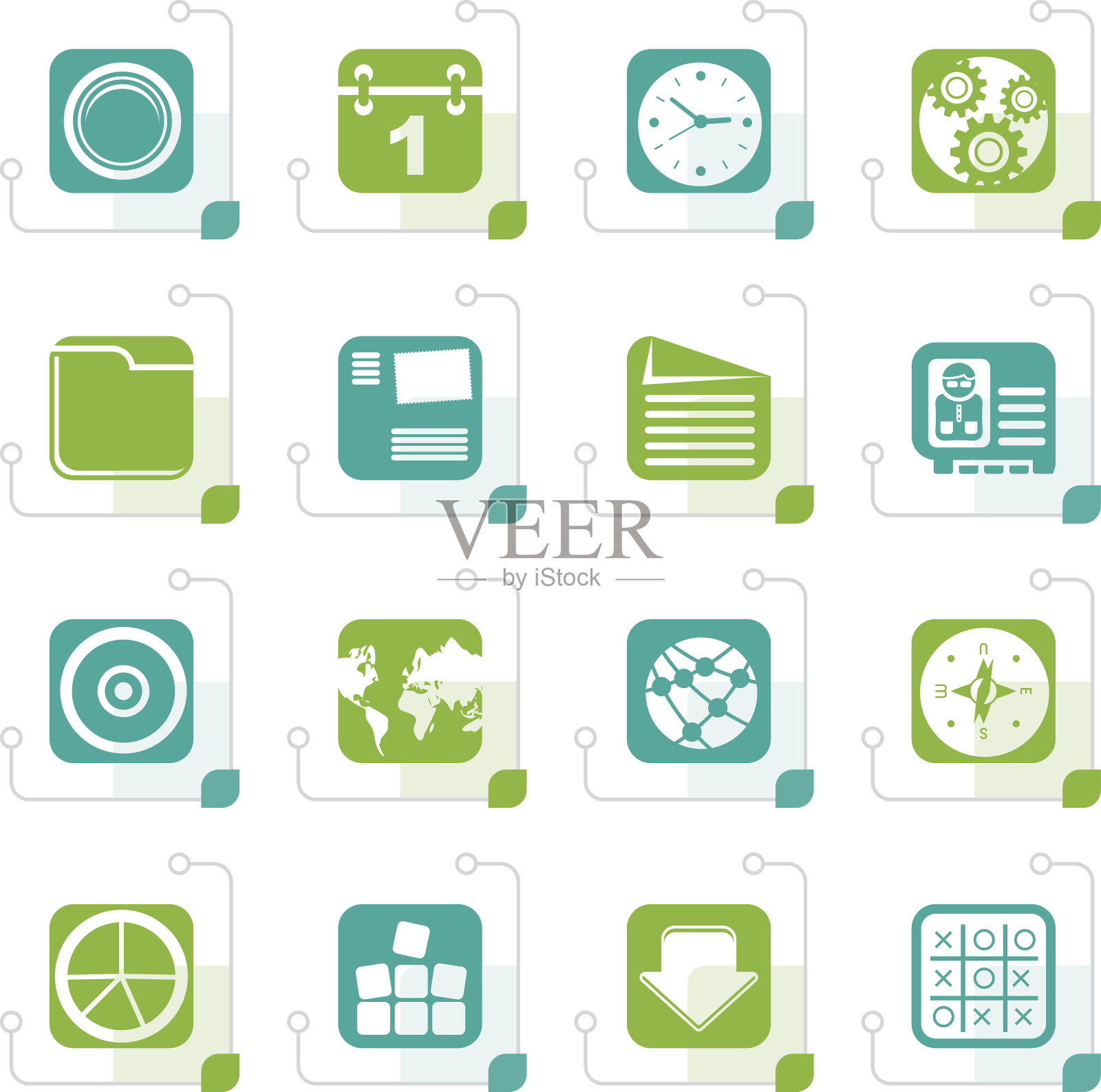 程式化的手机，电脑和互联网图标图标素材