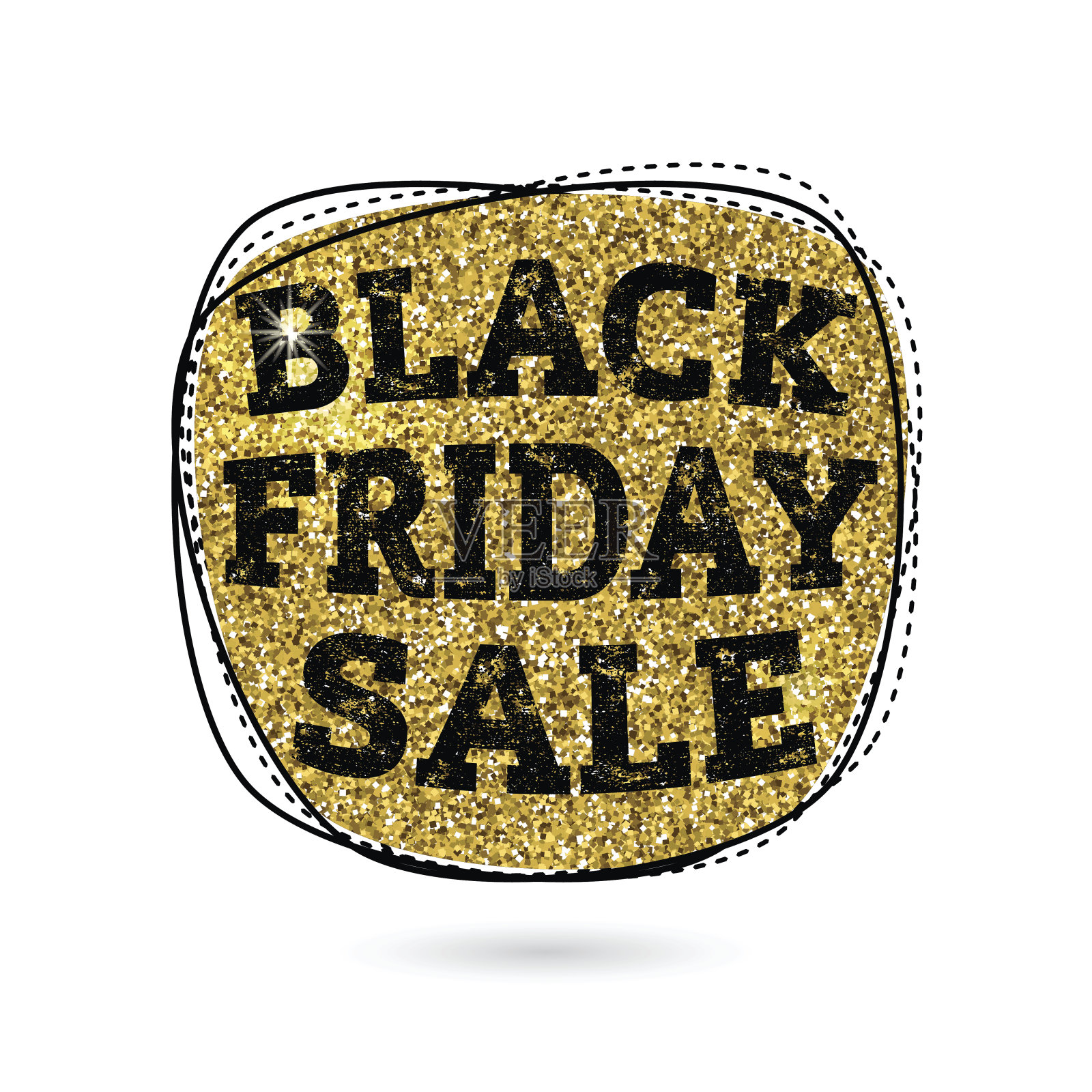 向量插图的黄金黑色星期五销售设计元素图片