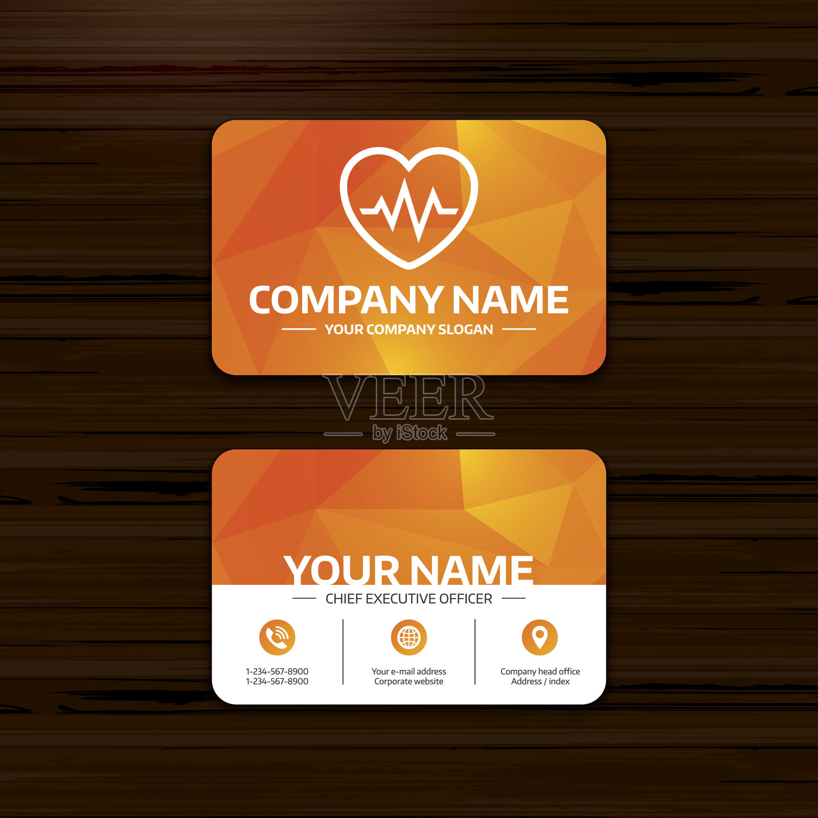 心跳信号图标。心电图的象征。设计模板素材