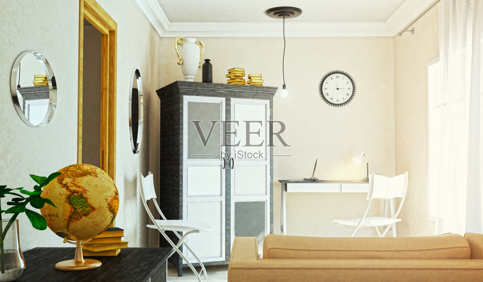 工作室的概念。三维演示照片摄影图片